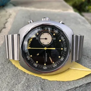Vintage Longines Nonius 8225 Steel Chronograph 30CH Manual Wind Wristwatch Circa 1968