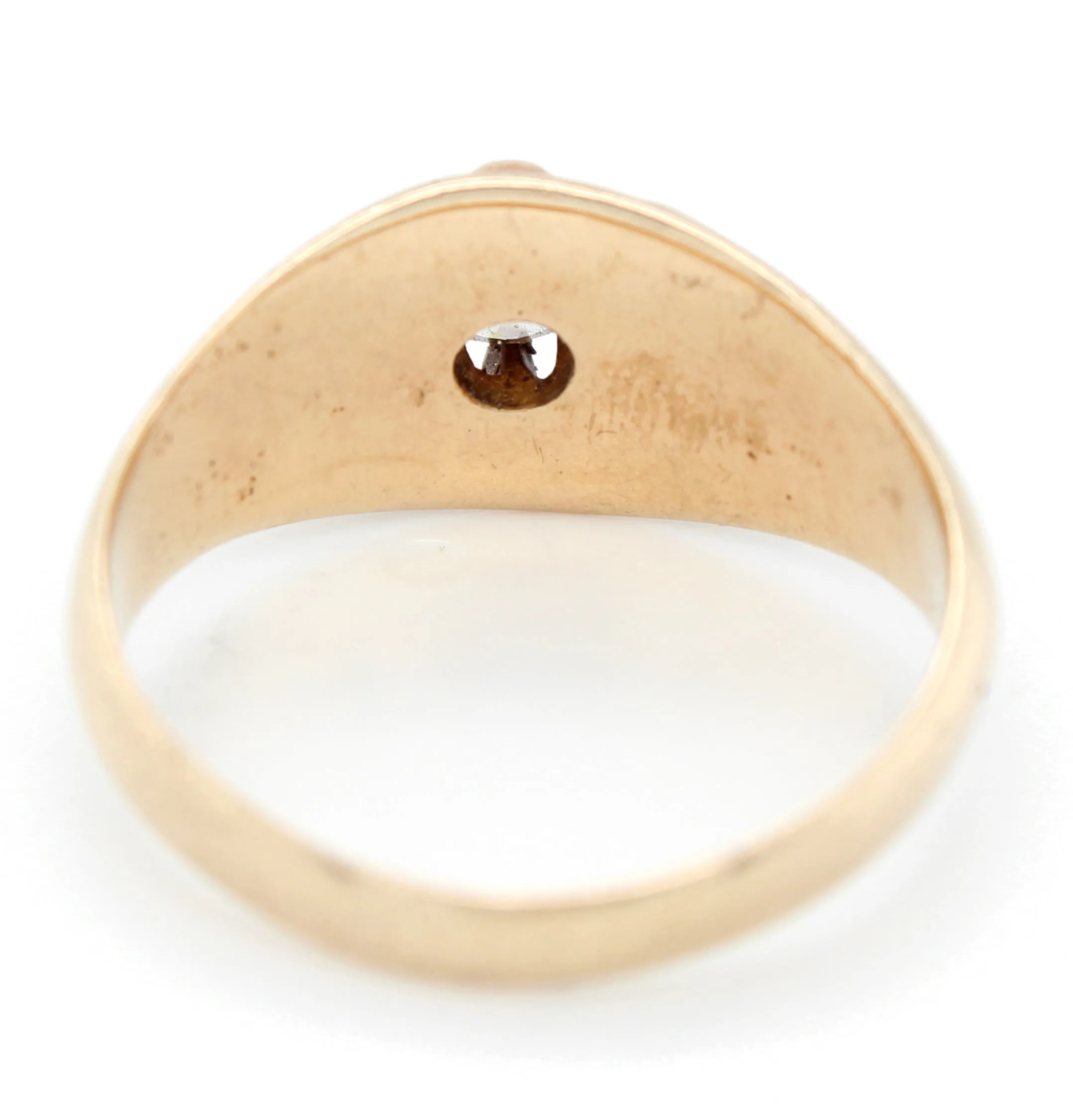Vintage Men's 14k Solid Yellow Gold 0.50ct Diamond Solitaire Tapered Ring