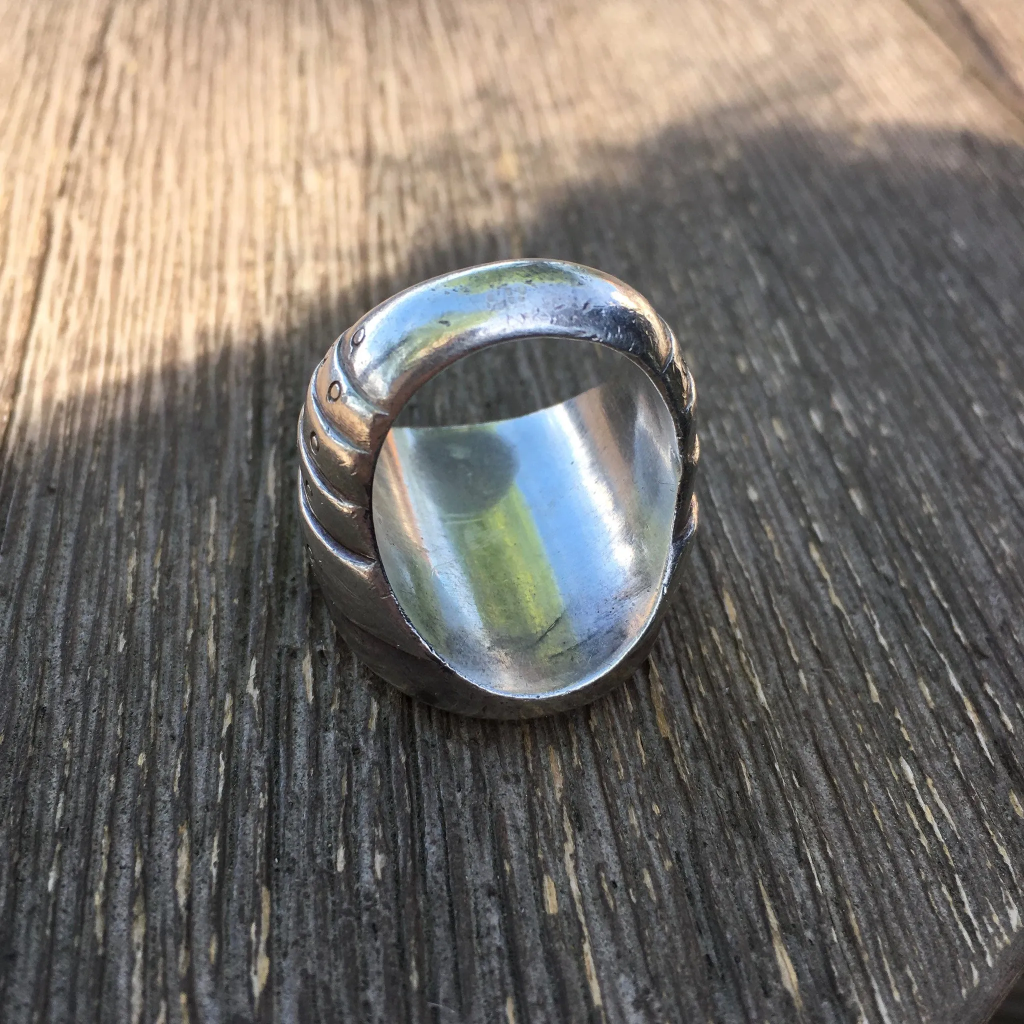 Vintage Mens Sterling Silver Coat of Arms COA Signet Crest Large Ring