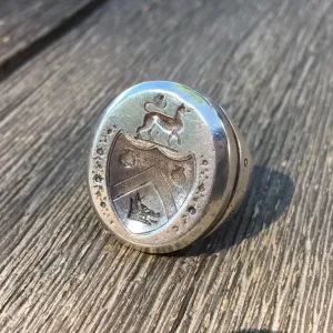 Vintage Mens Sterling Silver Coat of Arms COA Signet Crest Large Ring