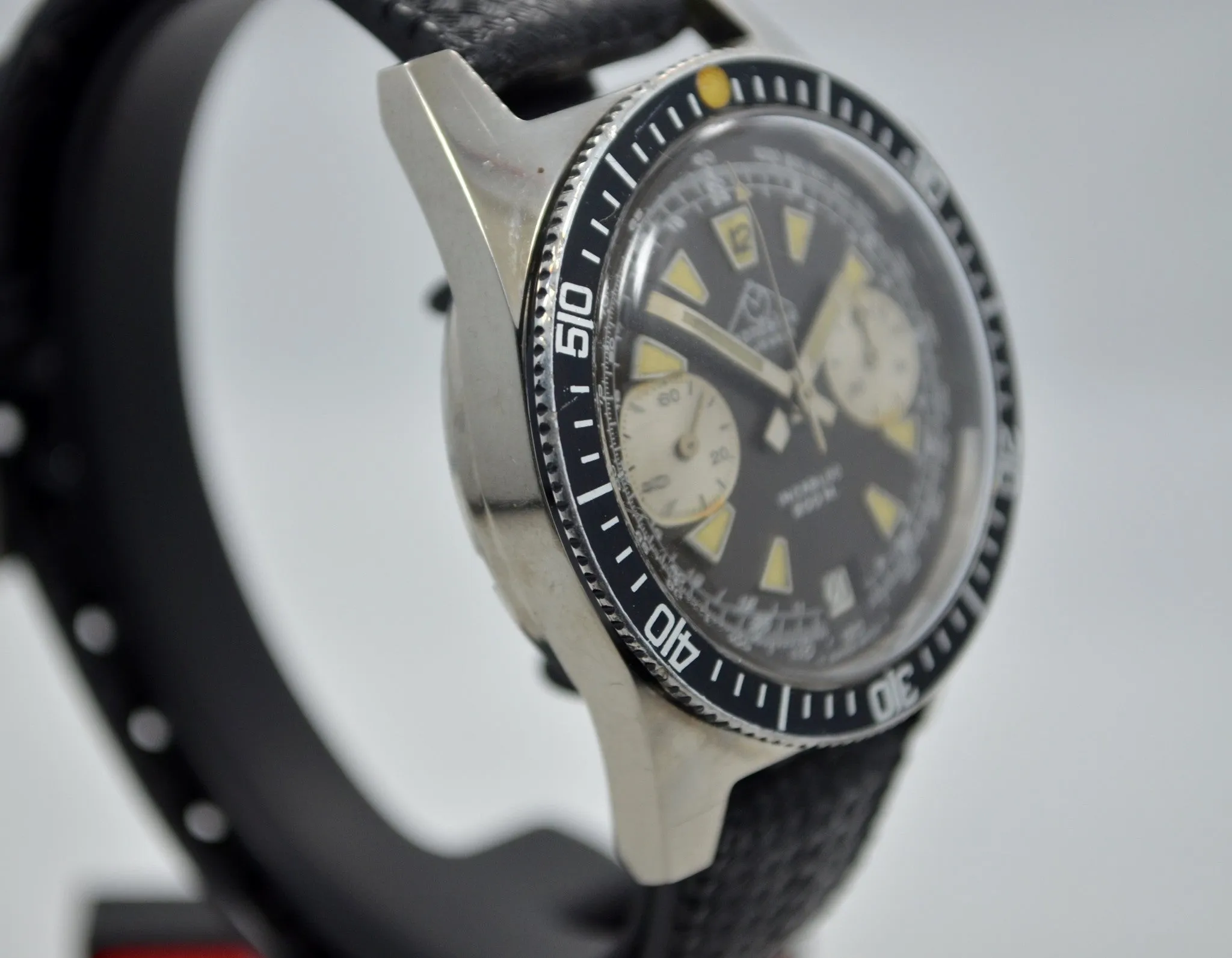 Vintage Mondaine Incabloc 200 Steel Chronograph Valjoux 7784 TROPICAL Watch
