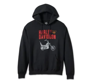 Vintage Motorcycle Midweight Hoodie - Black