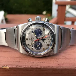 Vintage Movado Astronic HS360 Super Sub Sea El Primero Chronograph Stainless Steel Wristwatch
