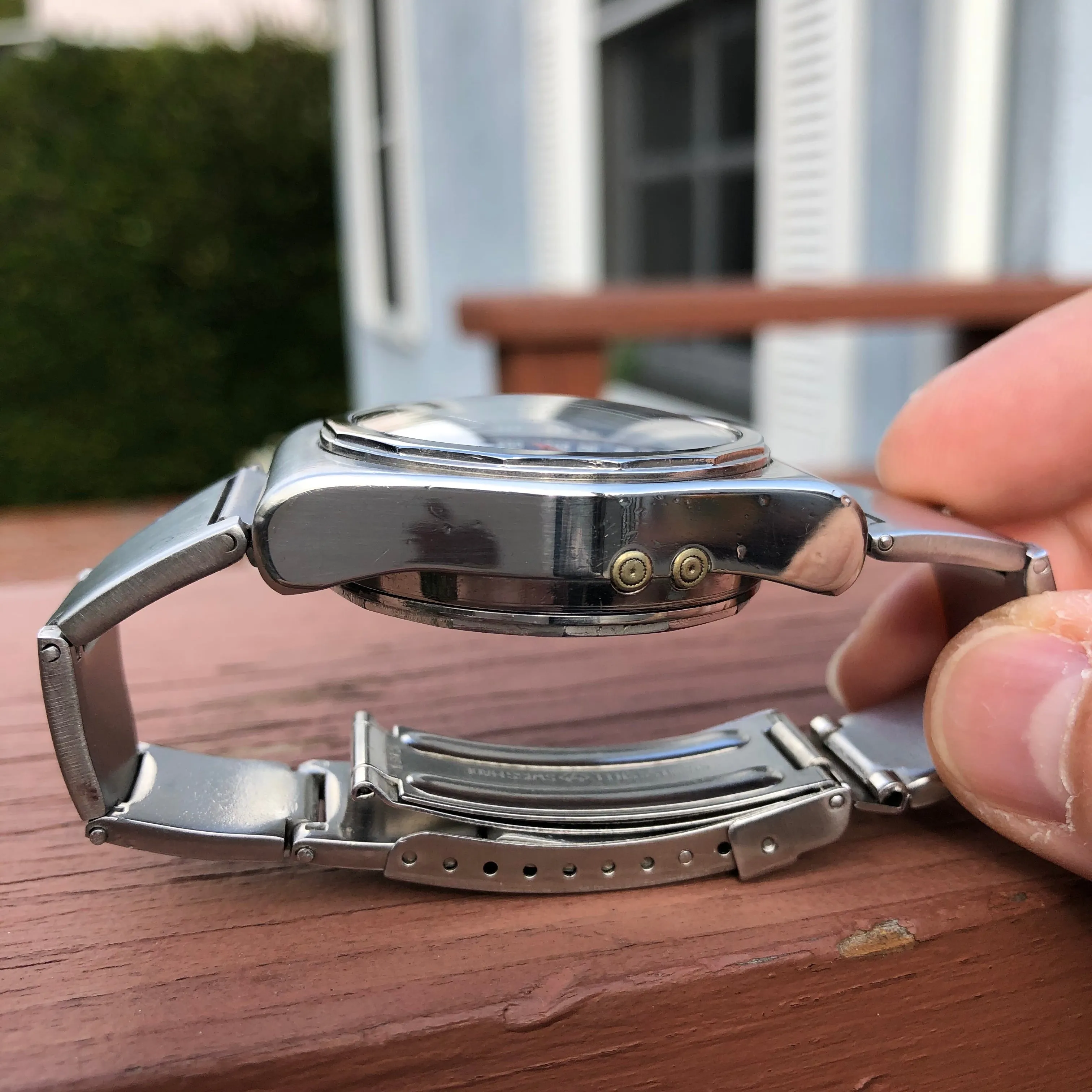 Vintage Movado Astronic HS360 Super Sub Sea El Primero Chronograph Stainless Steel Wristwatch