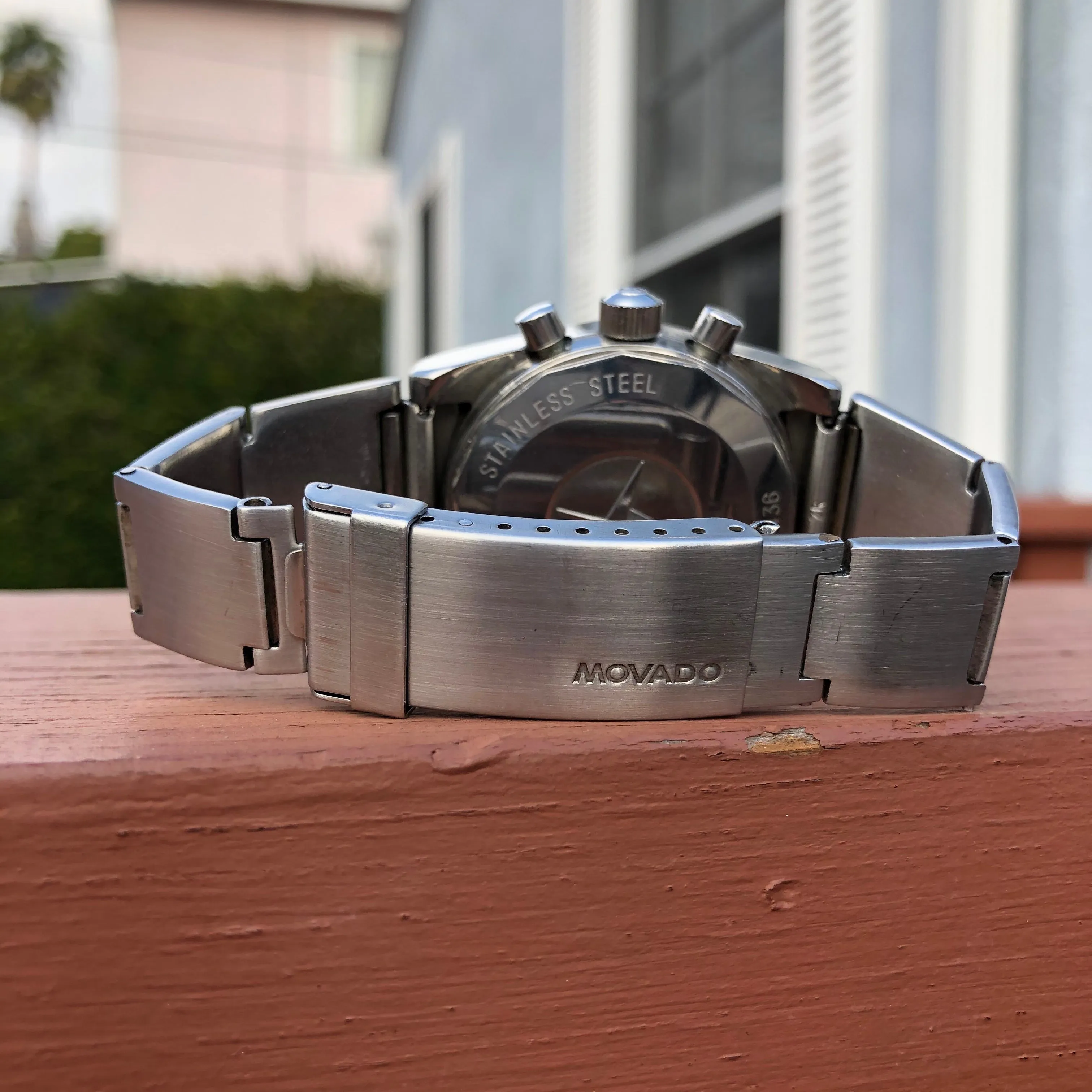 Vintage Movado Astronic HS360 Super Sub Sea El Primero Chronograph Stainless Steel Wristwatch