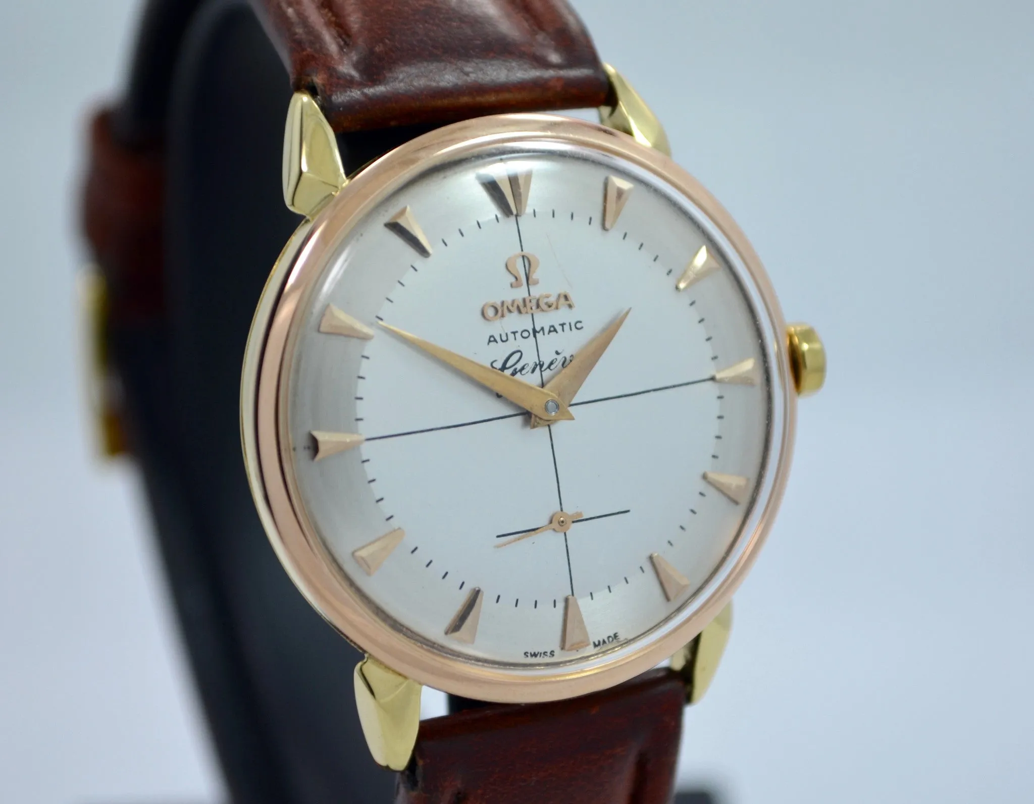 Vintage Omega 2710 SC 18K Yellow Gold Two Tone Automatic Dress Cal. 491 Wristwatch
