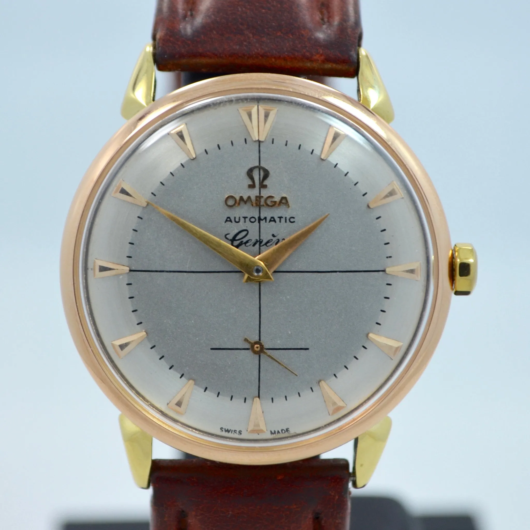 Vintage Omega 2710 SC 18K Yellow Gold Two Tone Automatic Dress Cal. 491 Wristwatch