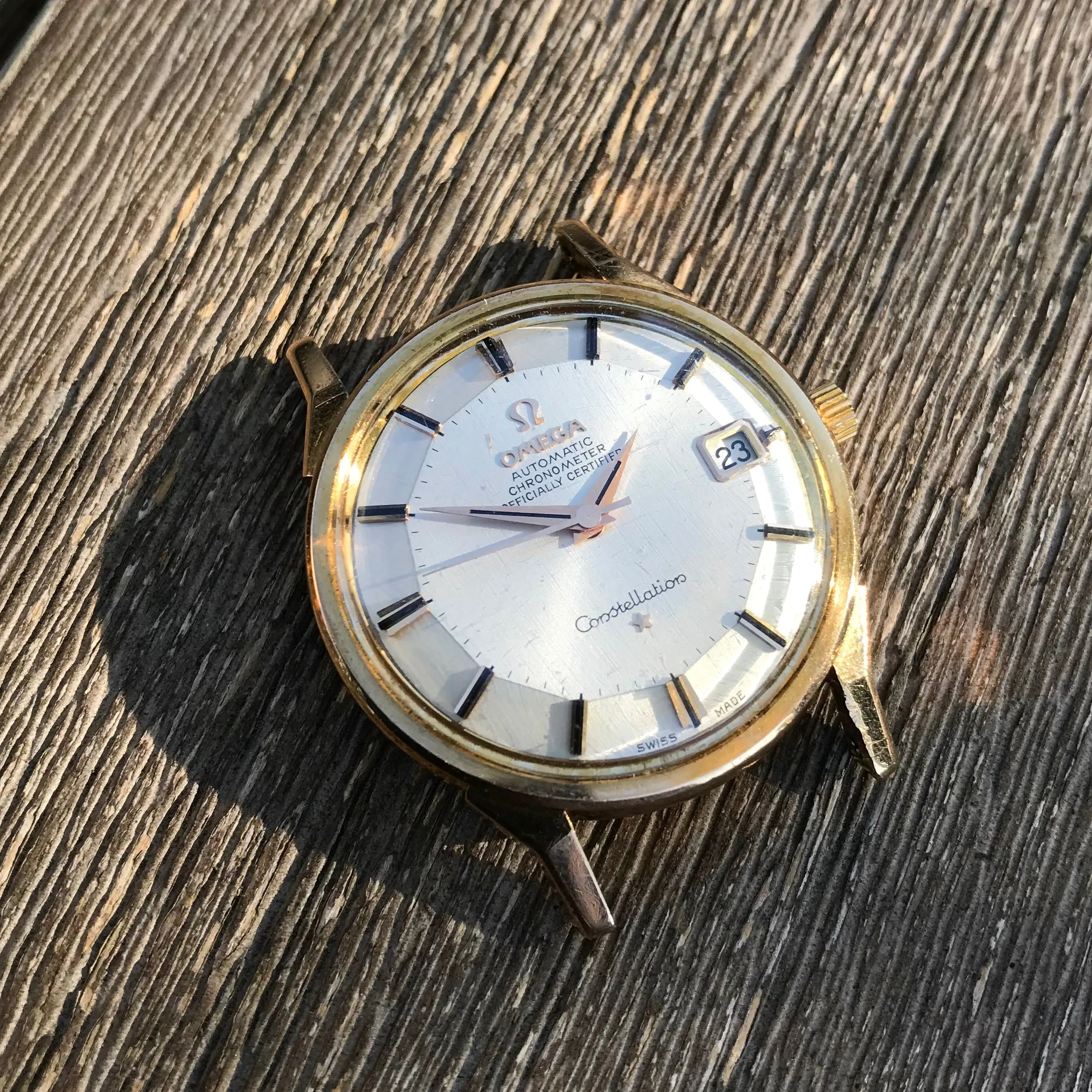 Vintage Omega Constellation Date 1683005 18K Yellow & Pink Gold Caliber 561 Automatic Wristwatch