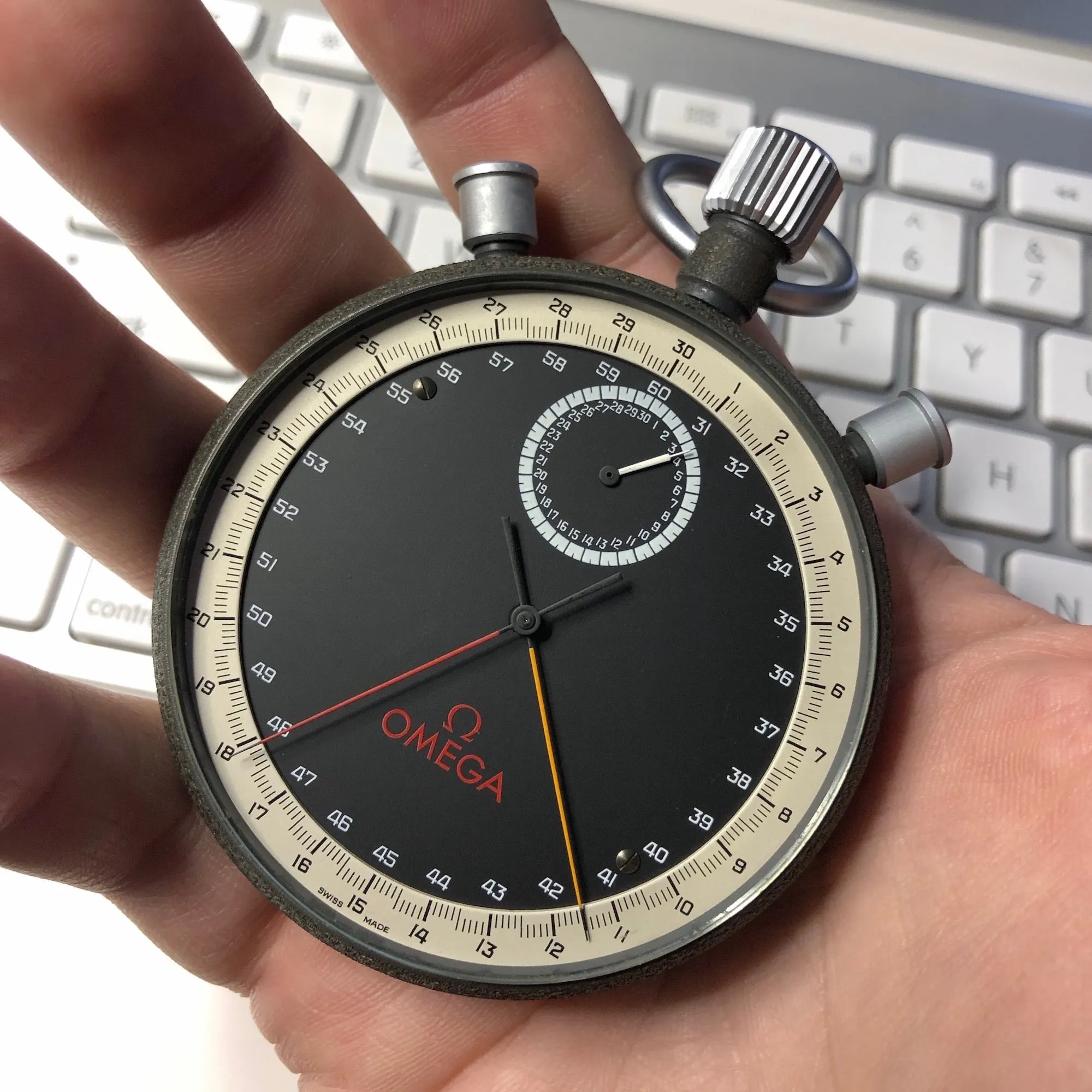 Vintage Omega Olympic Split Second Pocket Timer Chronograph Stop Watch