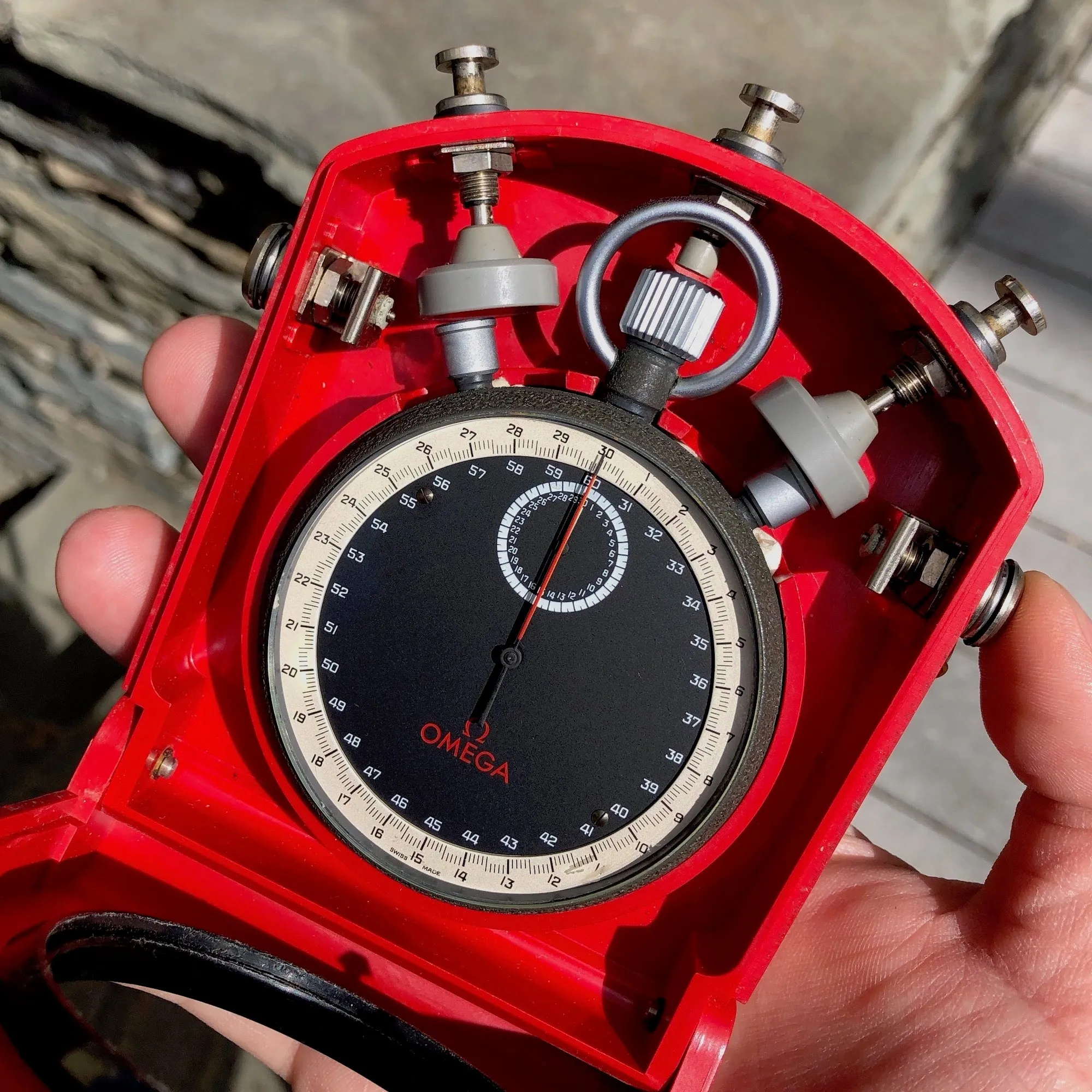Vintage Omega Olympic Split Second Pocket Timer Chronograph Stop Watch