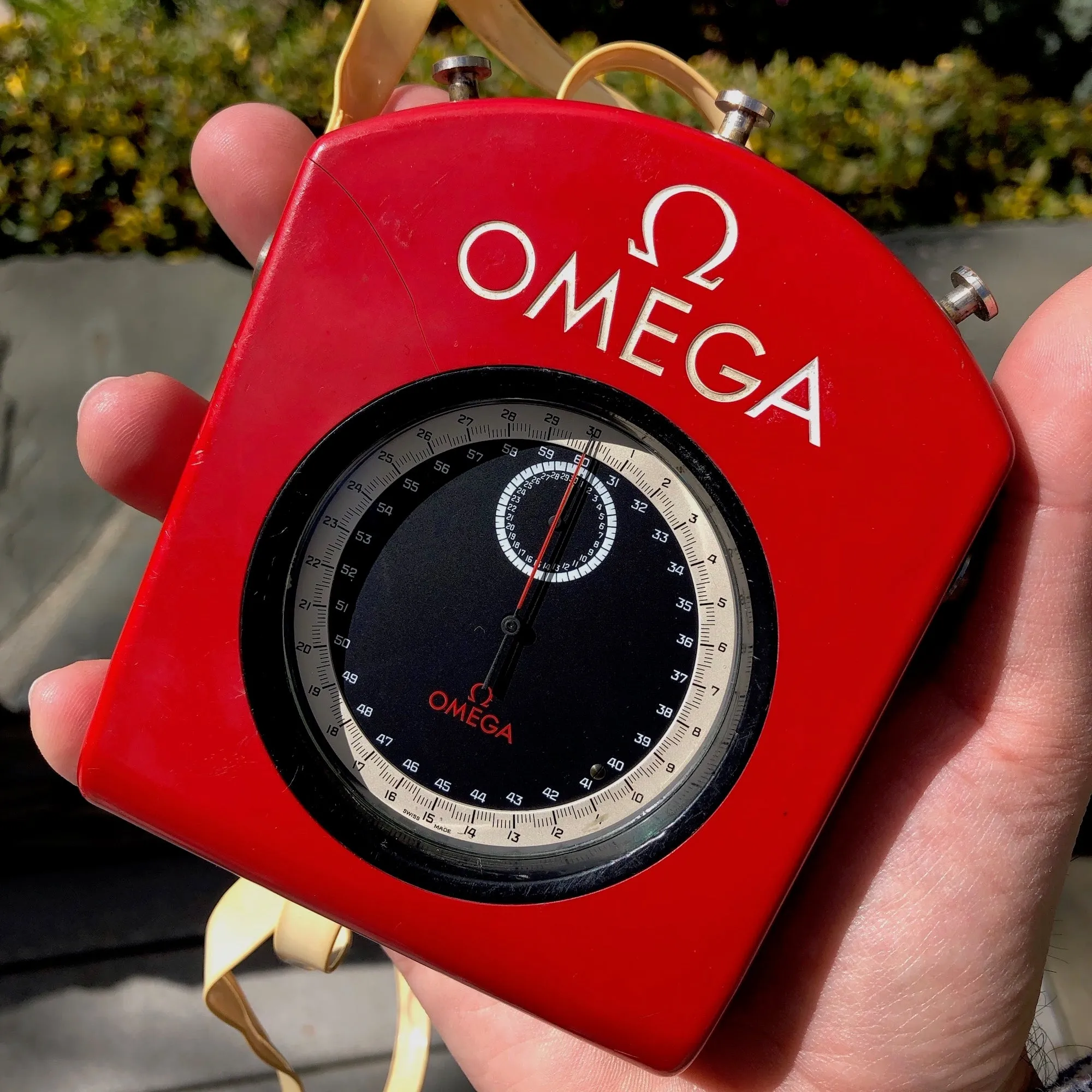 Vintage Omega Olympic Split Second Pocket Timer Chronograph Stop Watch
