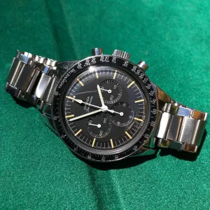 Vintage Omega Speedmaster 105.003 ST Ed White Steel Cal. 321 Chronograph Pre Moon Wristwatch Circa 1965