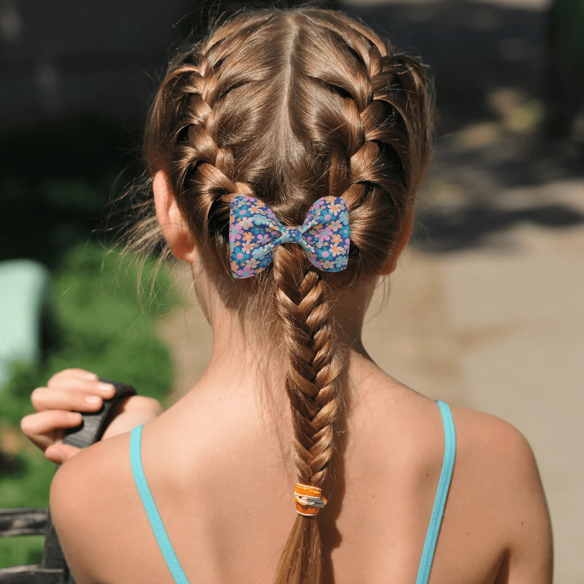 Vintage Rainbow Pinch Hair Bow