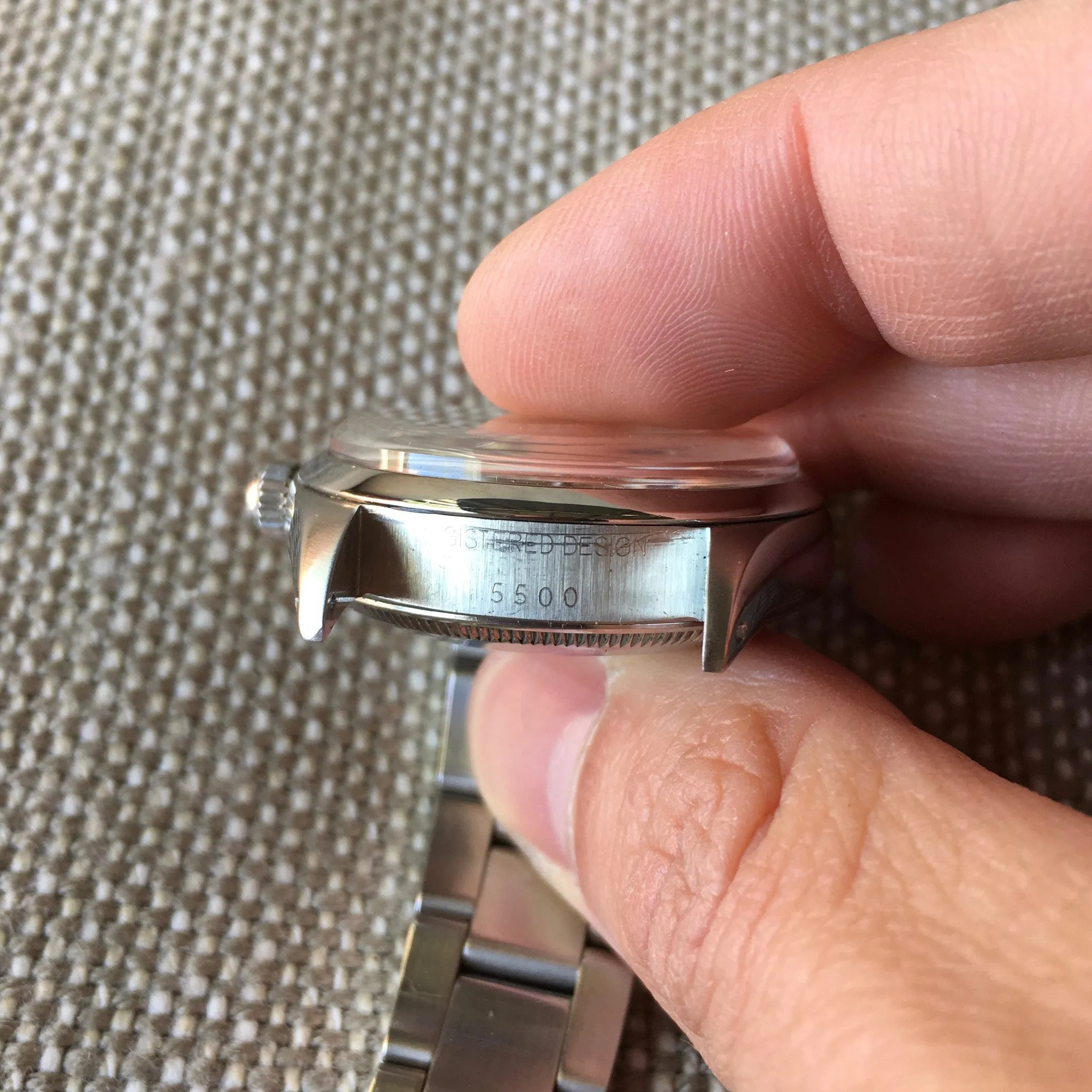 Vintage Rolex Air King 5500 Stainless Steel 1980 Caliber 1520 Automatic Wristwatch