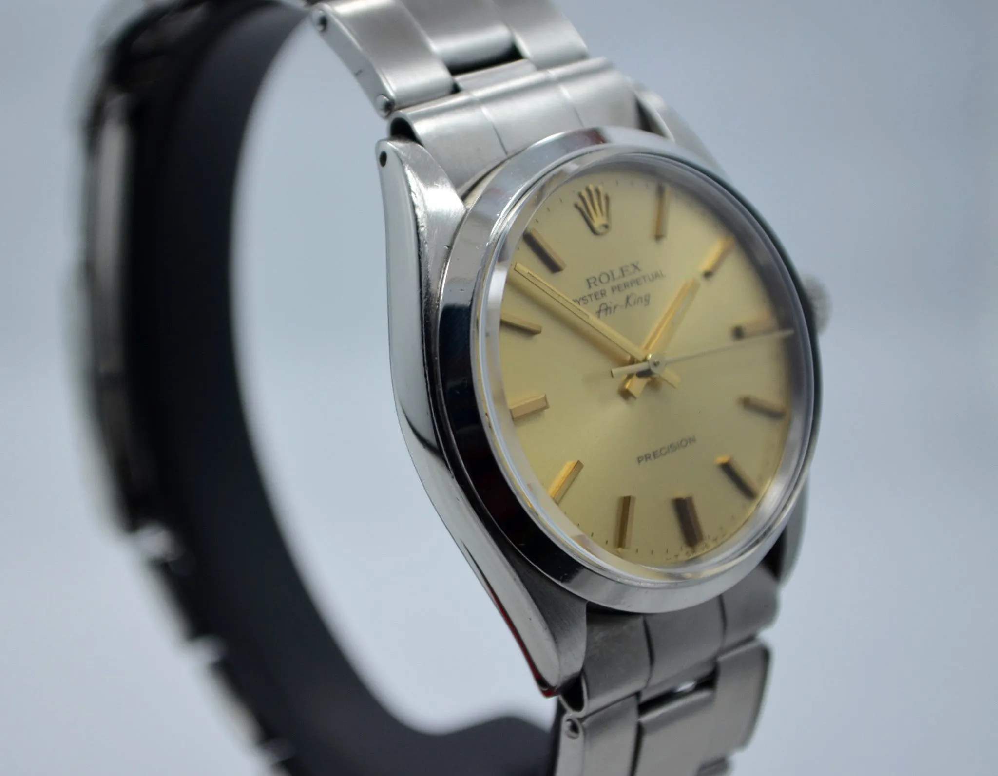 Vintage Rolex Air King Precision Rivet Bracelet 5500 Steel Cal. 1530 Watch