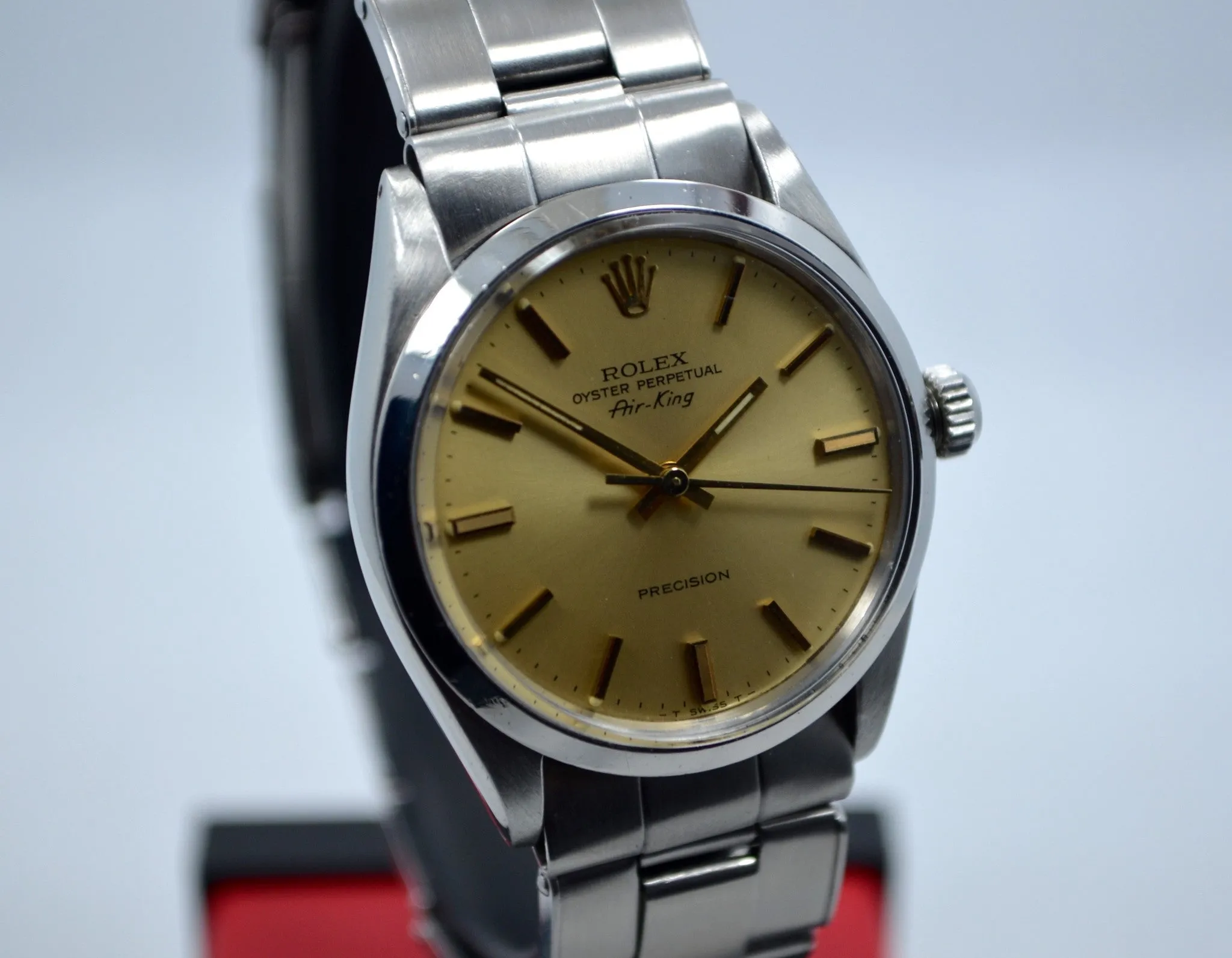 Vintage Rolex Air King Precision Rivet Bracelet 5500 Steel Cal. 1530 Watch