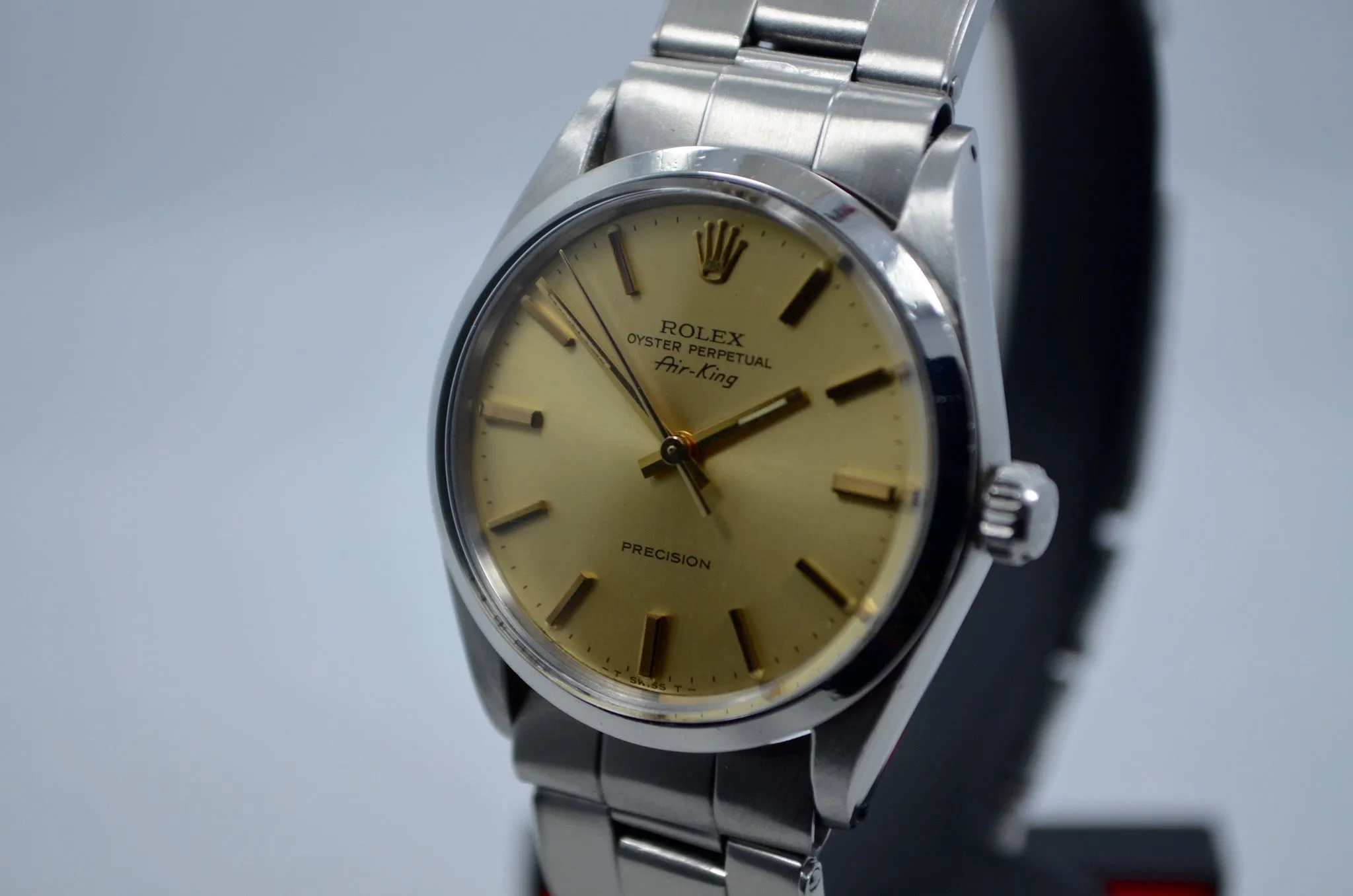Vintage Rolex Air King Precision Rivet Bracelet 5500 Steel Cal. 1530 Watch