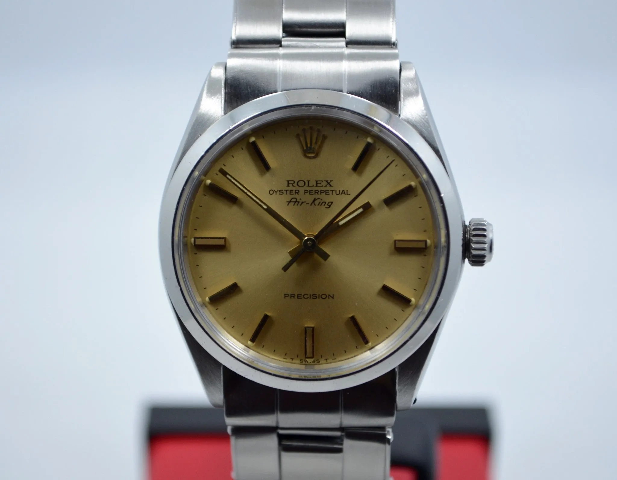 Vintage Rolex Air King Precision Rivet Bracelet 5500 Steel Cal. 1530 Watch