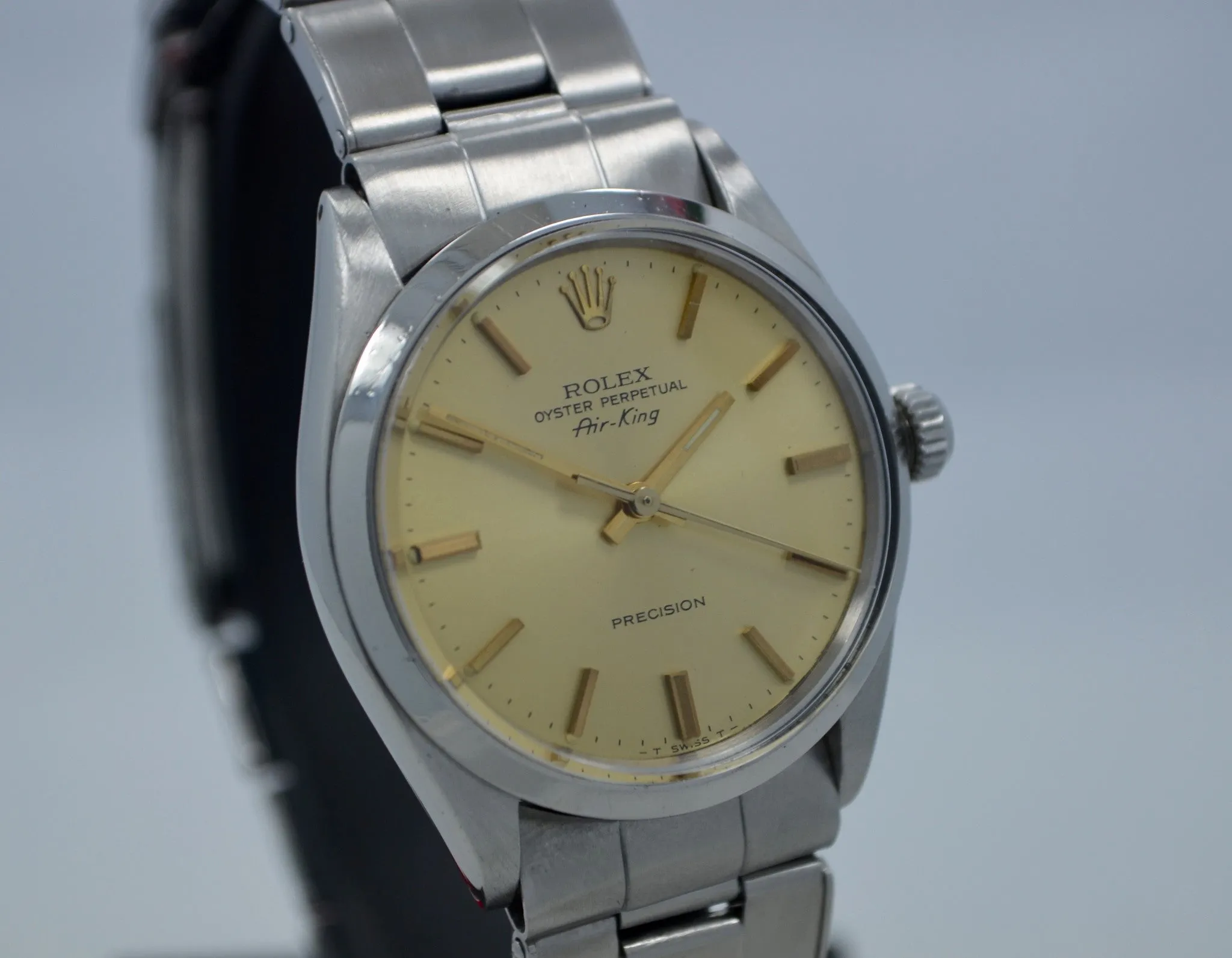 Vintage Rolex Air King Precision Rivet Bracelet 5500 Steel Cal. 1530 Watch