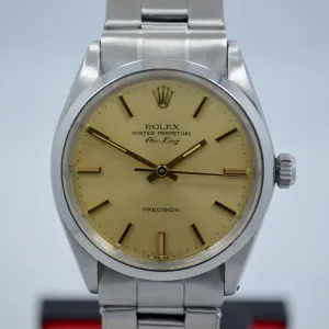 Vintage Rolex Air King Precision Rivet Bracelet 5500 Steel Cal. 1530 Watch