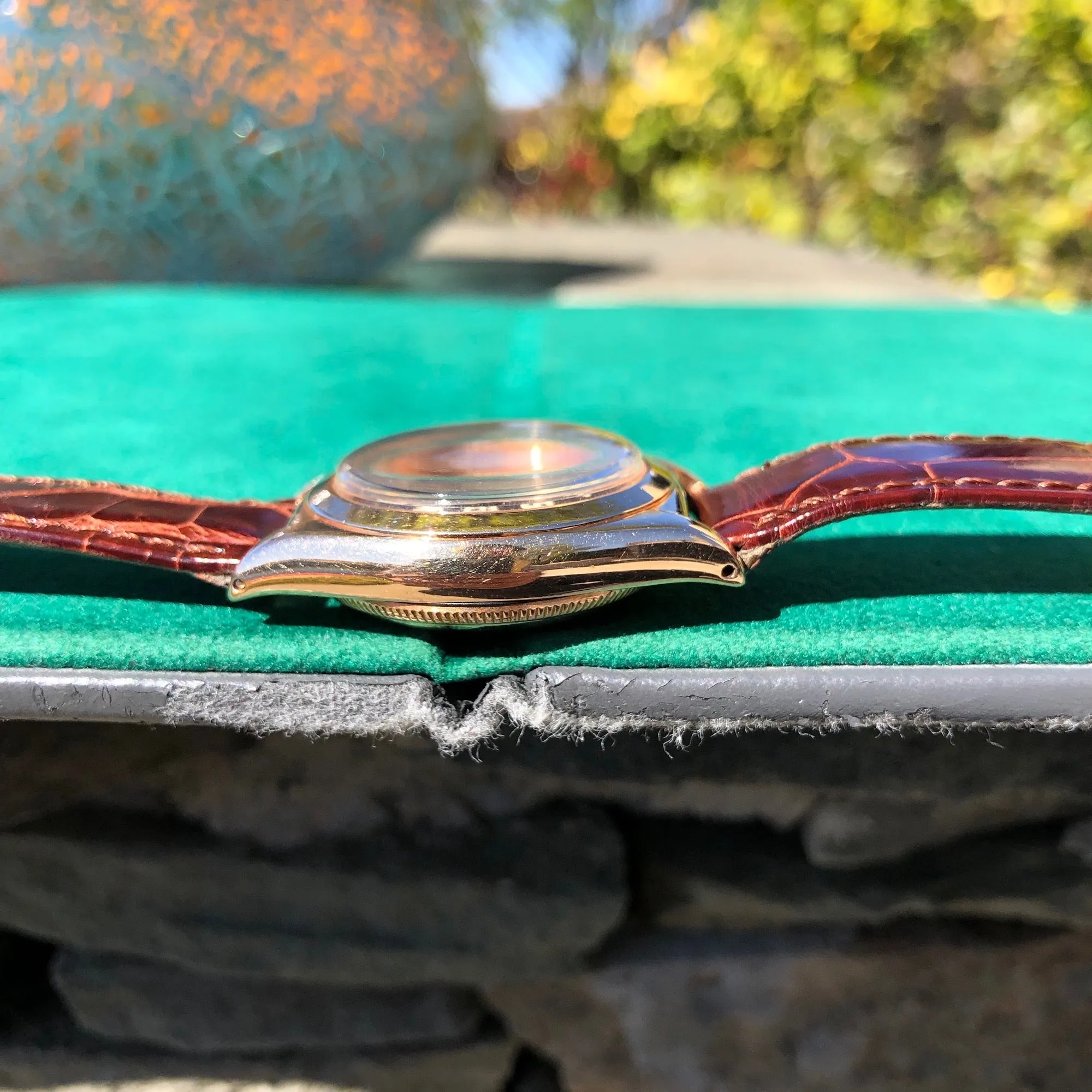 Vintage Rolex Bubbleback 3131 14K Rose Gold Chronometer Automatic Watch Circa 1946