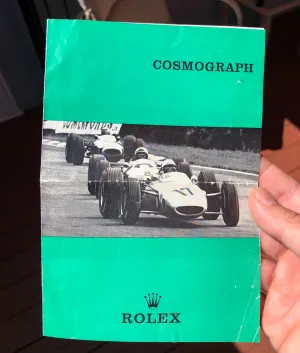 Vintage Rolex Cosmograph DAYTONA 6239 Brochure Green Racing Car RARE 1970
