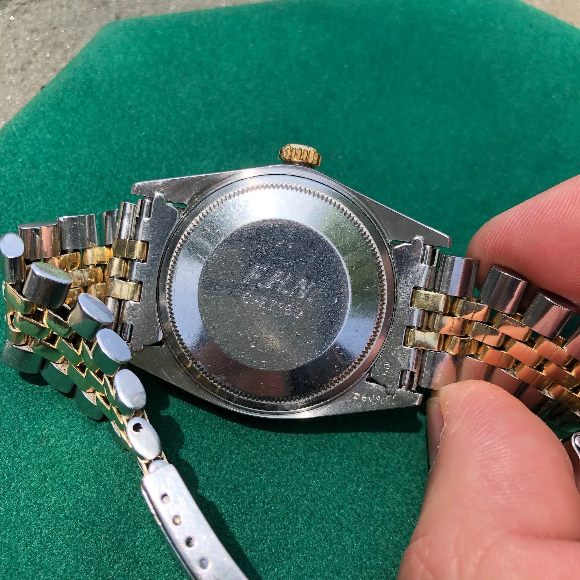 Vintage Rolex Datejust 1601 Steel Gold Two Tone Jubilee Silver Automatic Wristwatch Circa 1967
