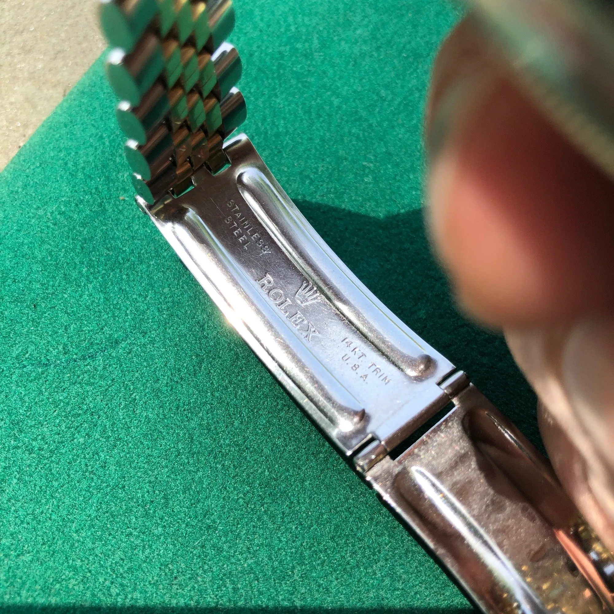 Vintage Rolex Datejust 1601 Steel Gold Two Tone Jubilee Silver Automatic Wristwatch Circa 1967