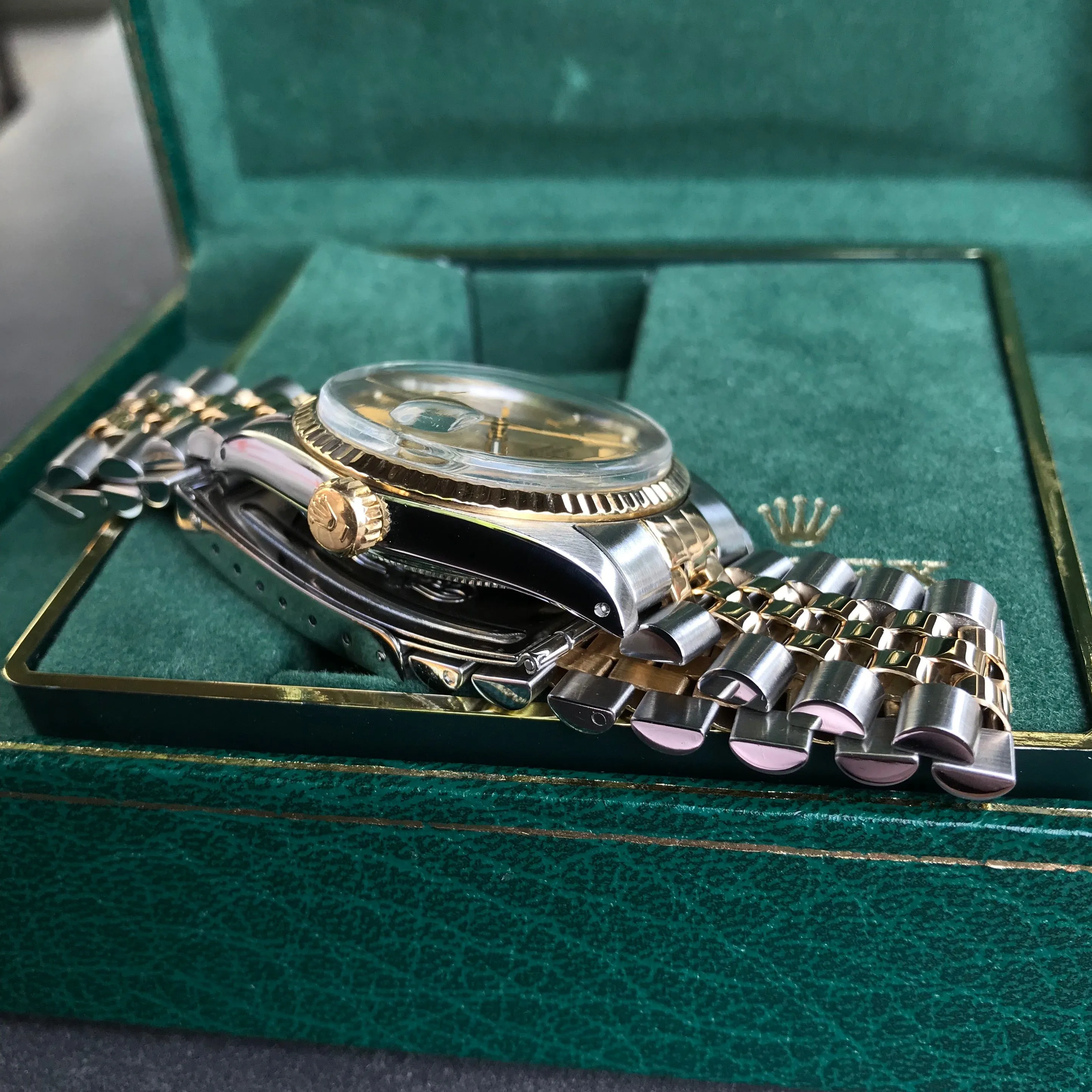 Vintage Rolex Datejust 16013 Two Tone Steel Gold Jubilee Wristwatch 1984 Box Papers