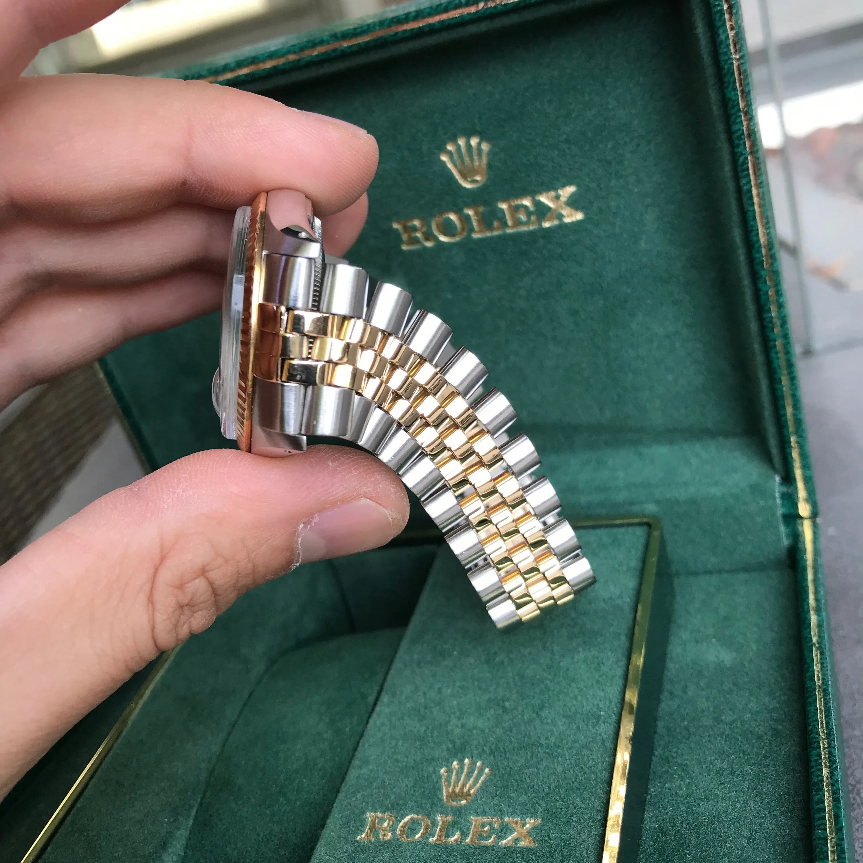 Vintage Rolex Datejust 16013 Two Tone Steel Gold Jubilee Wristwatch 1984 Box Papers