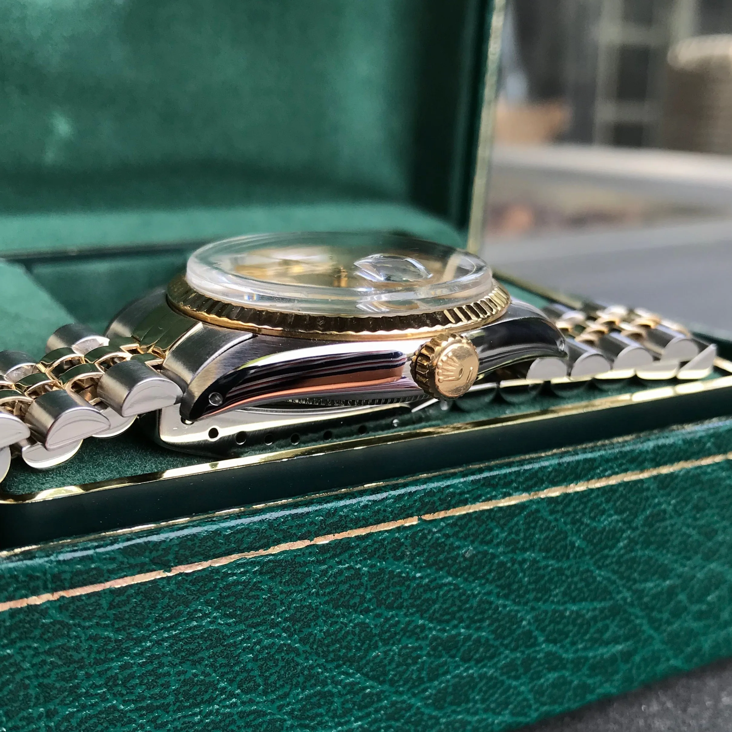 Vintage Rolex Datejust 16013 Two Tone Steel Gold Jubilee Wristwatch 1984 Box Papers