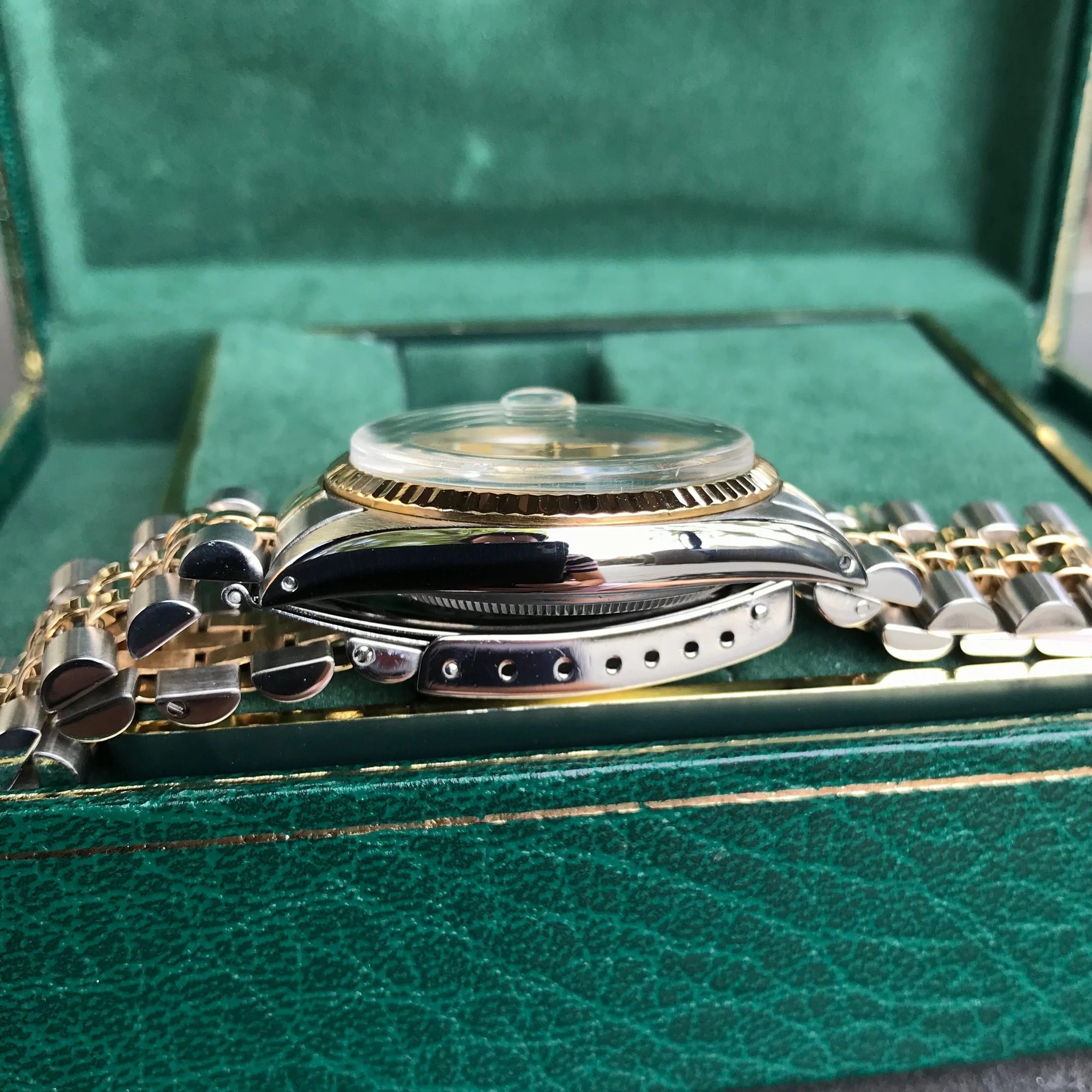 Vintage Rolex Datejust 16013 Two Tone Steel Gold Jubilee Wristwatch 1984 Box Papers