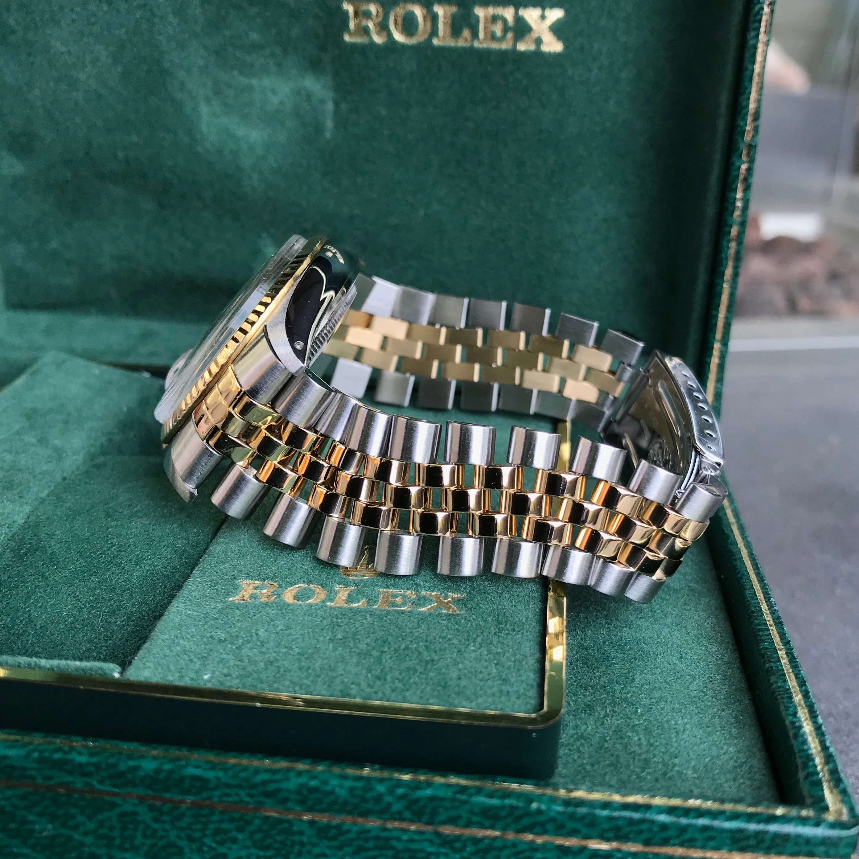 Vintage Rolex Datejust 16013 Two Tone Steel Gold Jubilee Wristwatch 1984 Box Papers