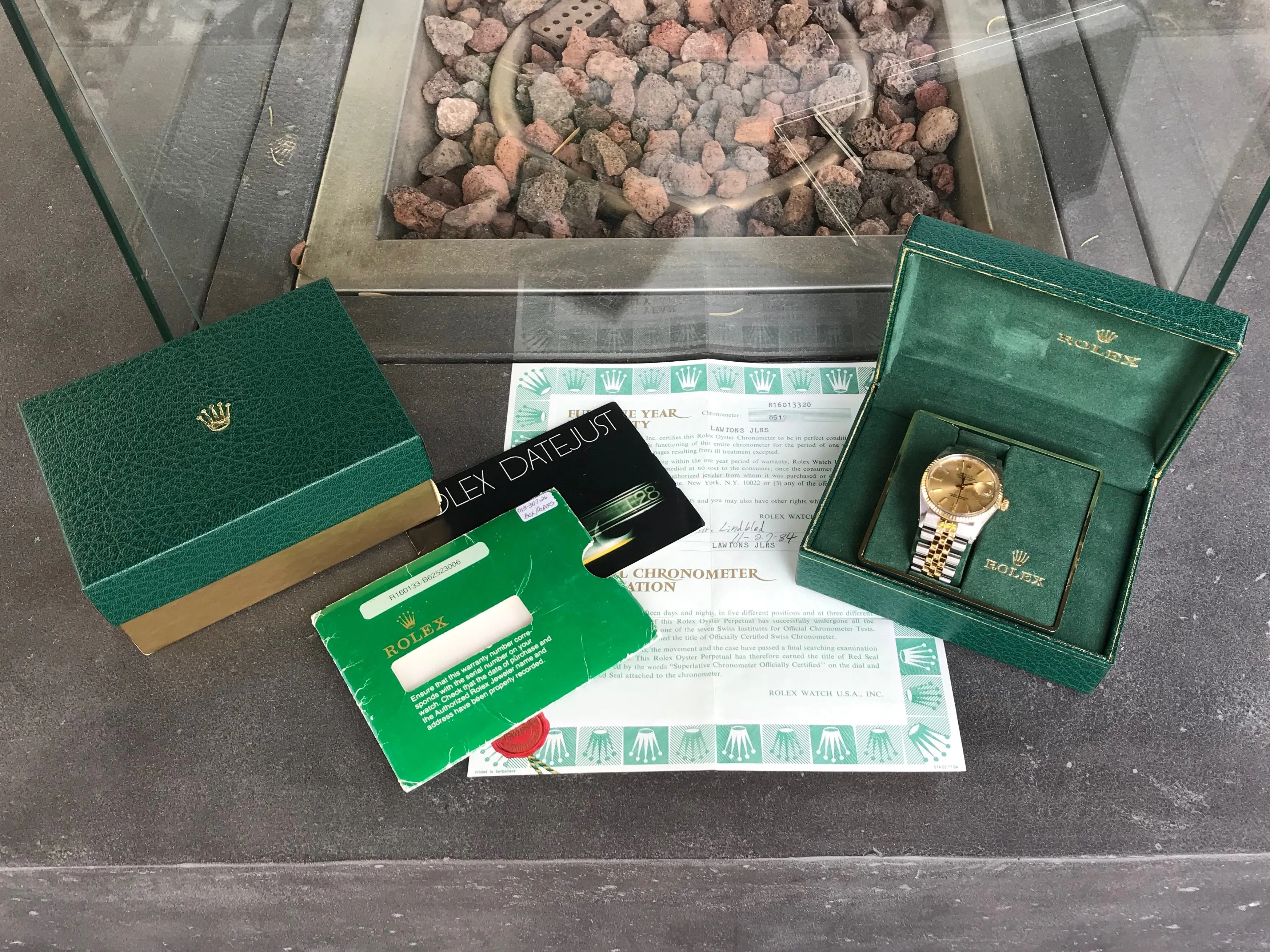 Vintage Rolex Datejust 16013 Two Tone Steel Gold Jubilee Wristwatch 1984 Box Papers