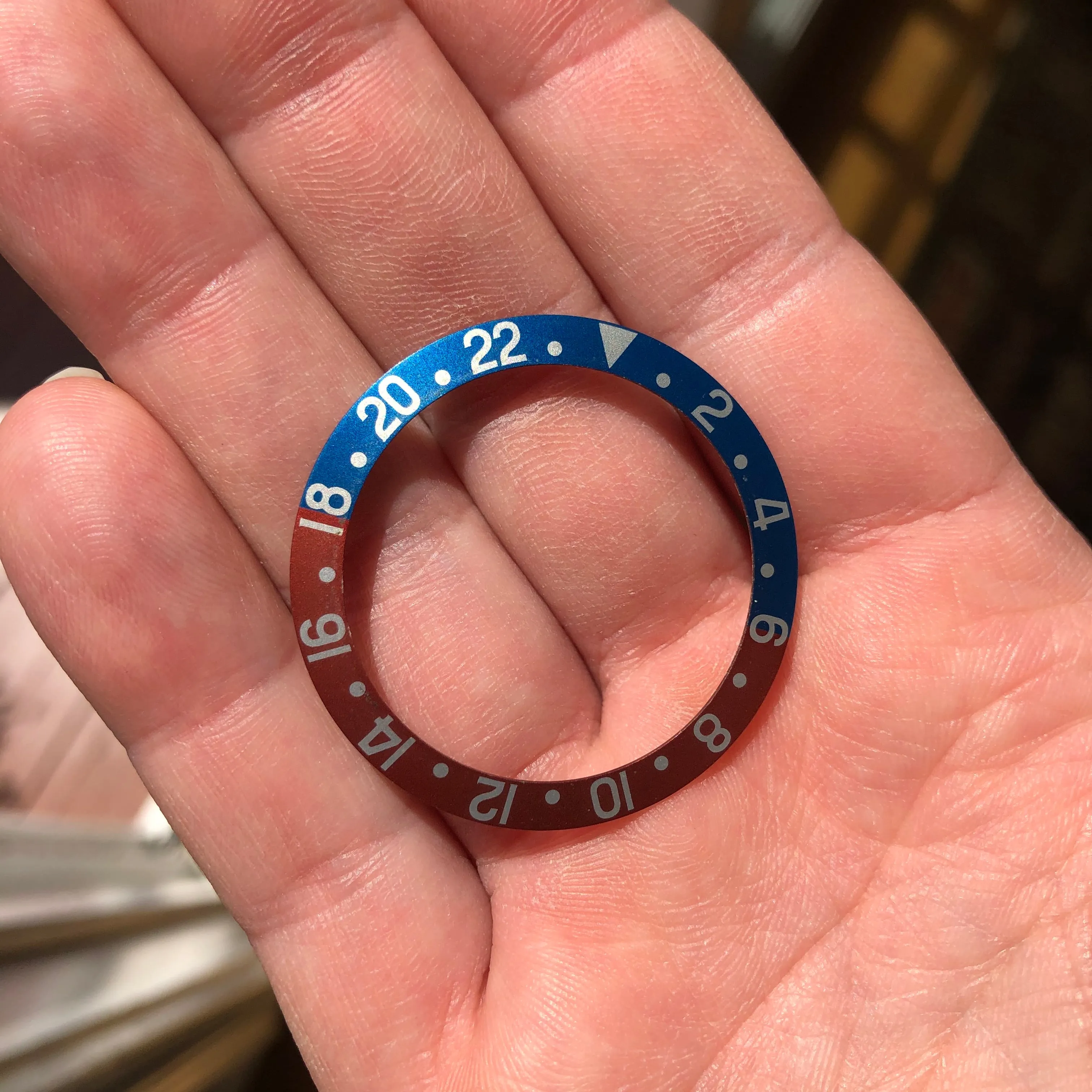 Vintage Rolex GMT MASTER 1675 Red Back Pepsi Fat Font Insert Original
