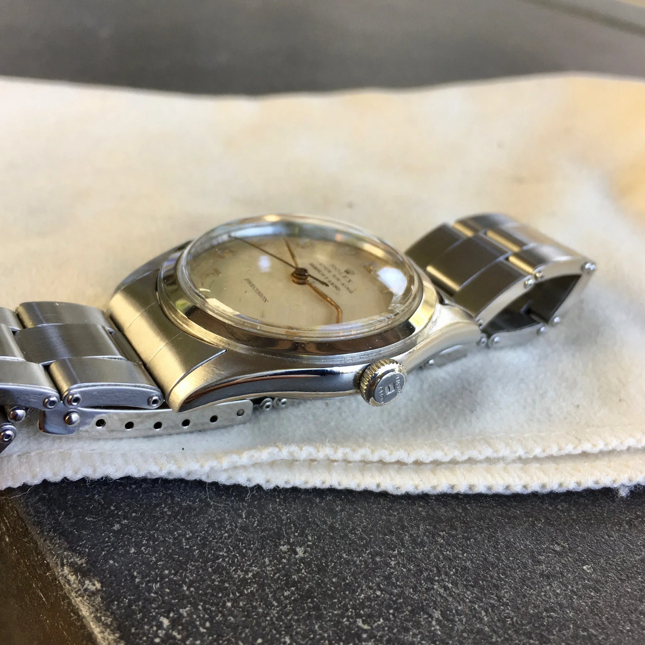 Vintage Rolex Oyster Air King "Serpico Y Laino" 4499 Precision 1946 Steel Wristwatch