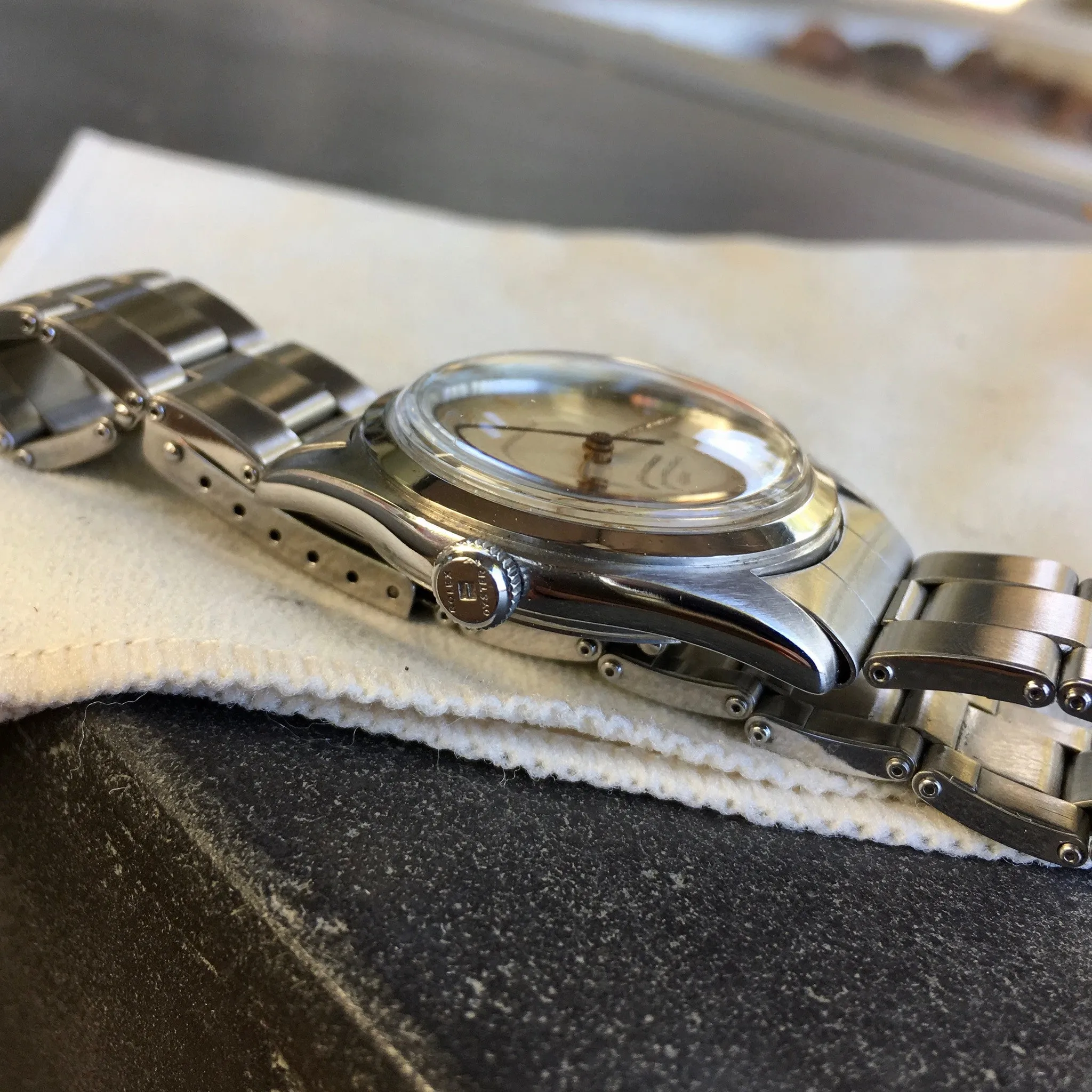 Vintage Rolex Oyster Air King "Serpico Y Laino" 4499 Precision 1946 Steel Wristwatch
