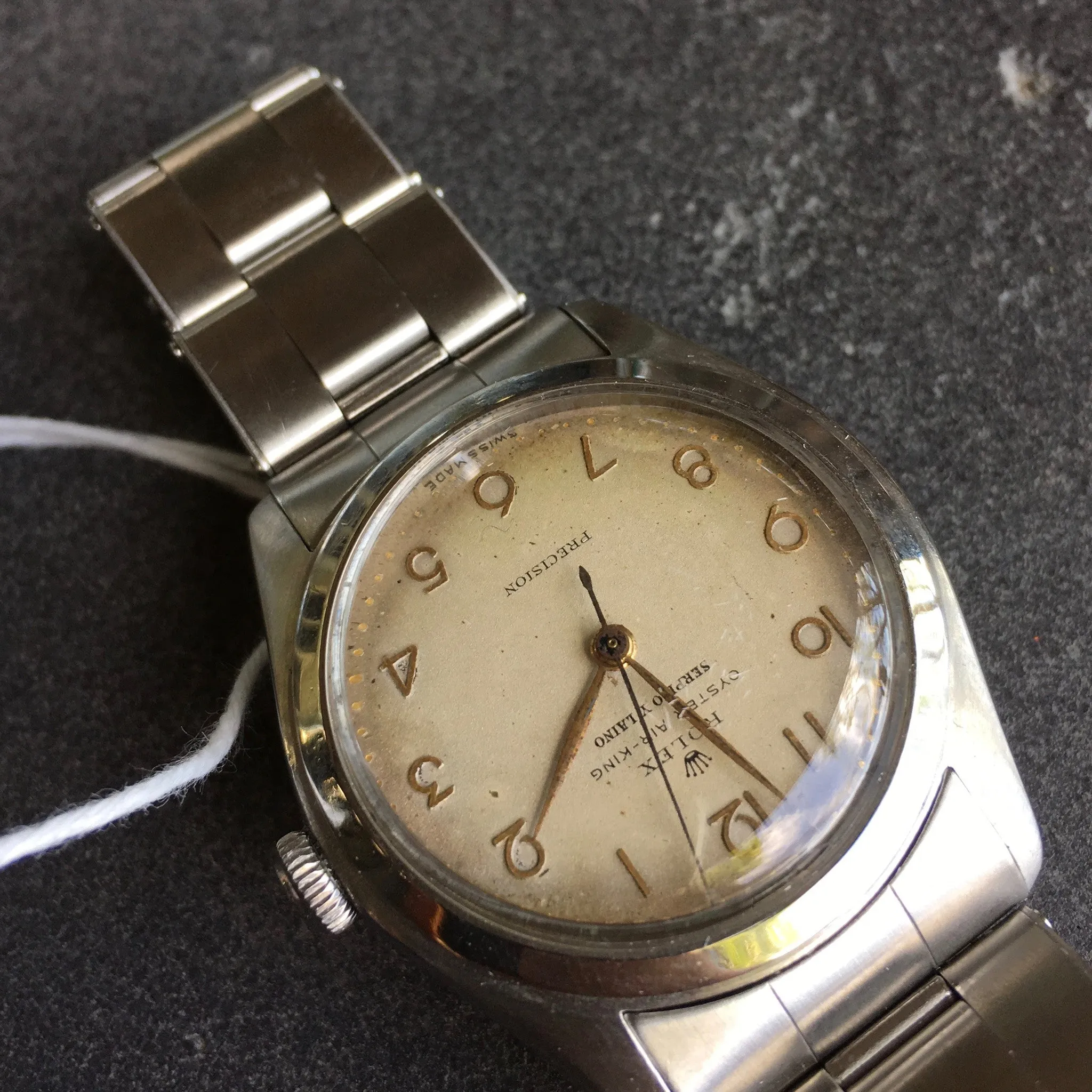 Vintage Rolex Oyster Air King "Serpico Y Laino" 4499 Precision 1946 Steel Wristwatch