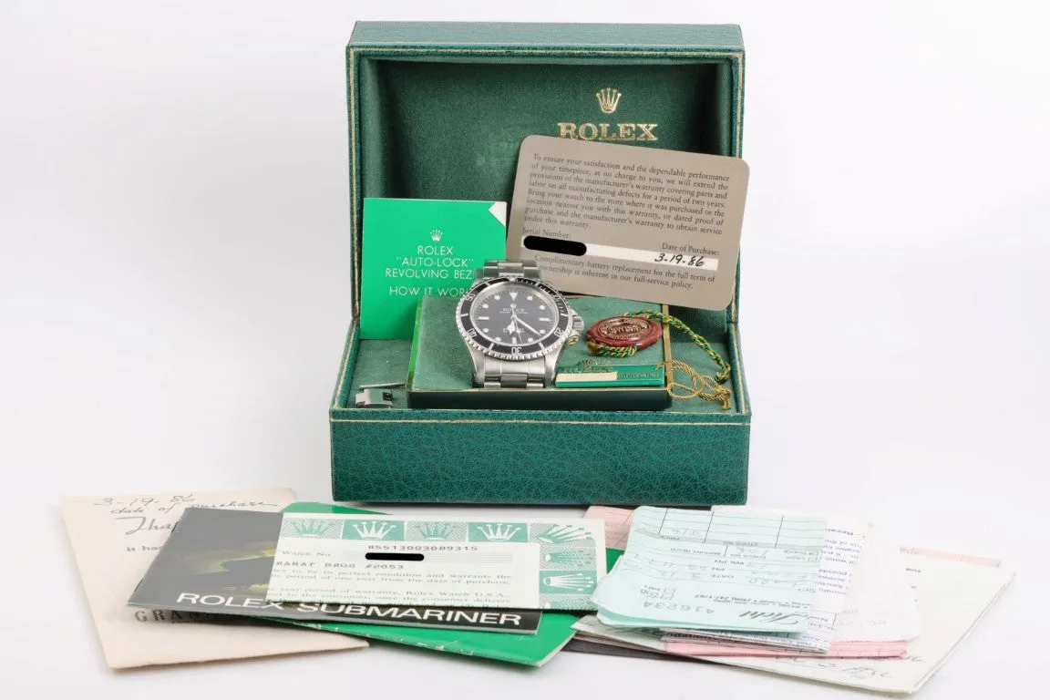 Vintage! Rolex Submariner 5513 Stainless Steel Watch