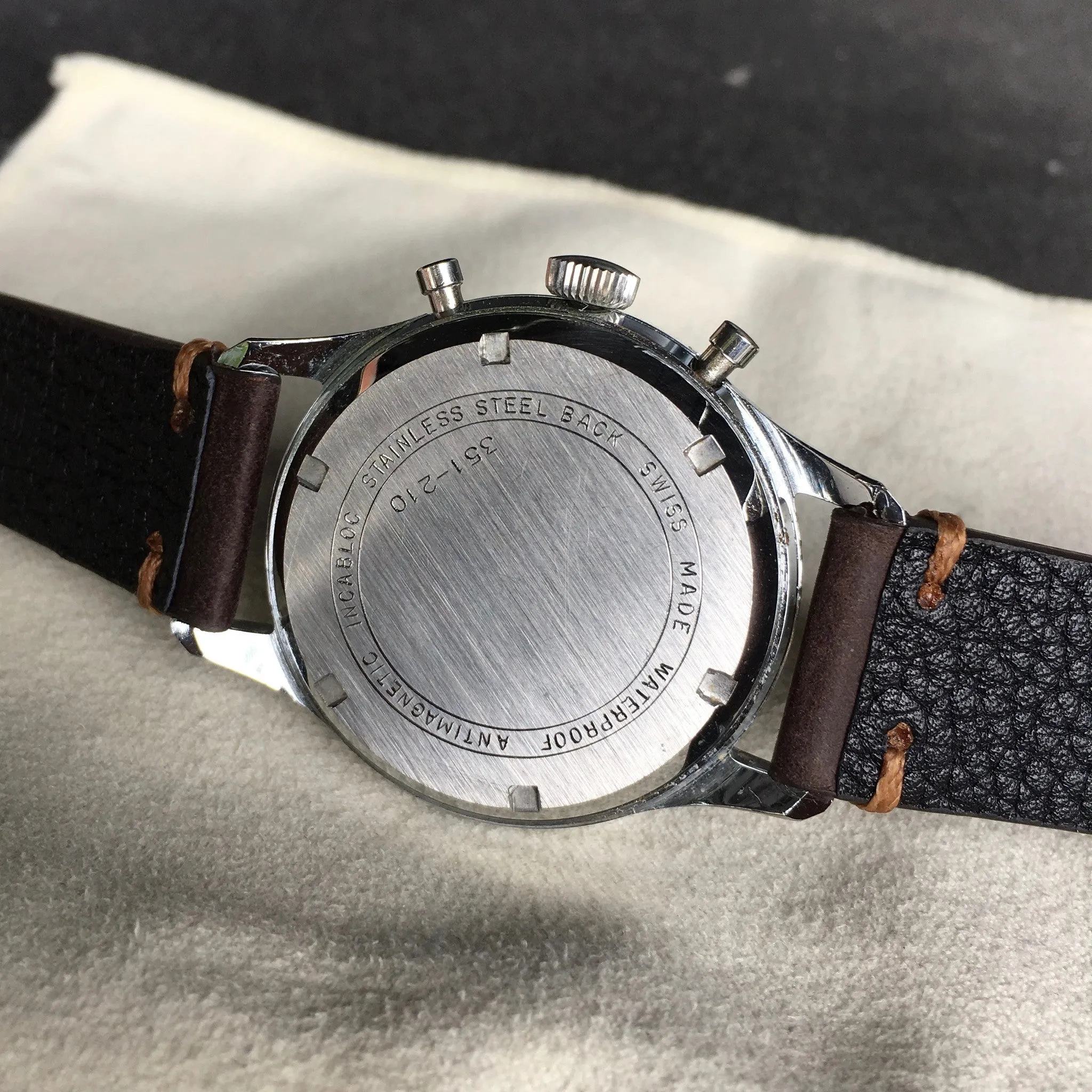 Vintage Sheffield 351-210 Waterproof Chronograph Venus 210 Manual Wind Wristwatch