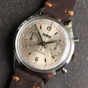 Vintage Sheffield 351-210 Waterproof Chronograph Venus 210 Manual Wind Wristwatch