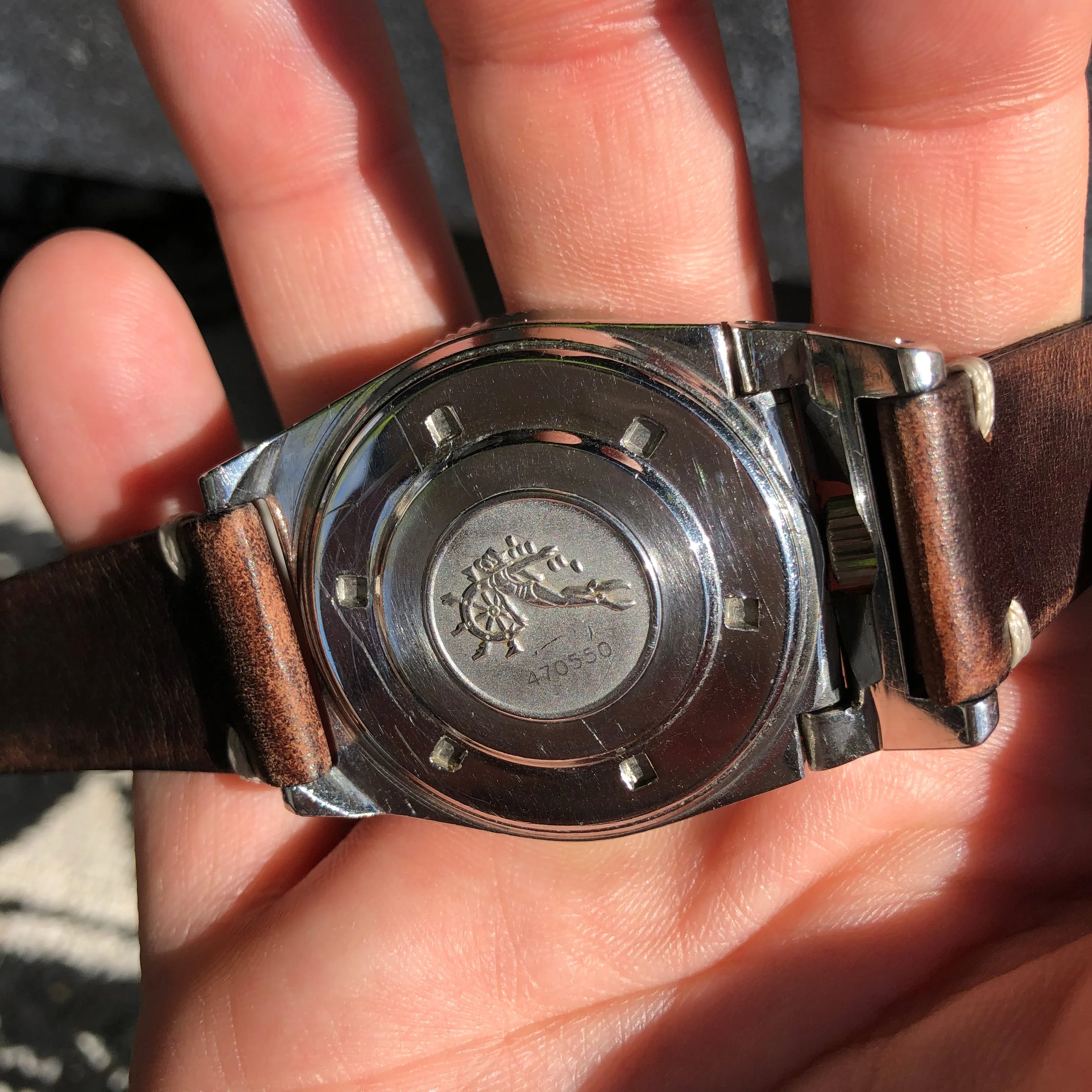 Vintage Triton Spirotechnique Diving Bakelite Roulette Date Automatic Wristwatch