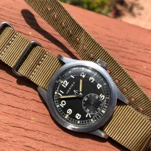 Vintage Vertex WWW Military Dirty Dozen British Military WWII Black Wristwatch