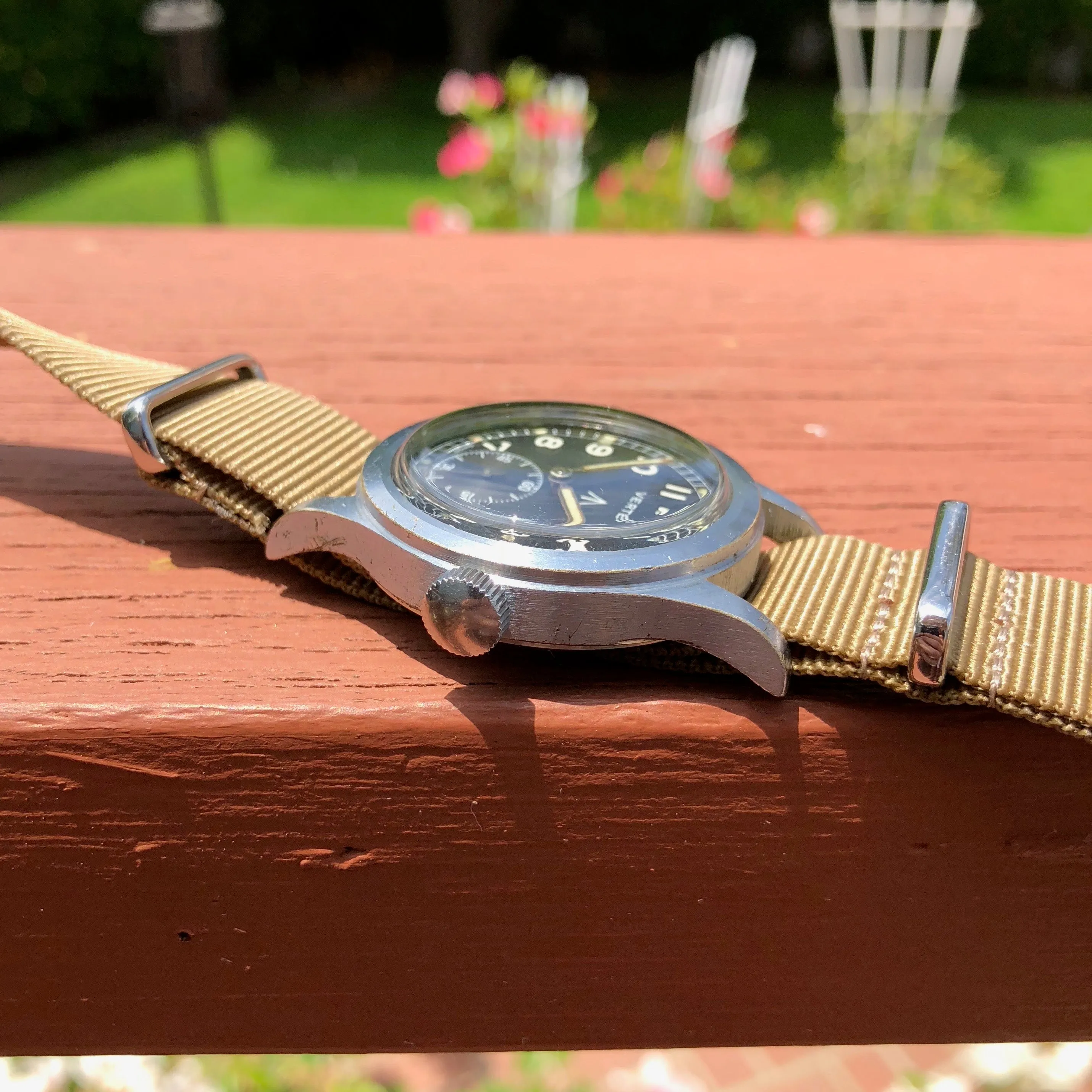 Vintage Vertex WWW Military Dirty Dozen British Military WWII Black Wristwatch