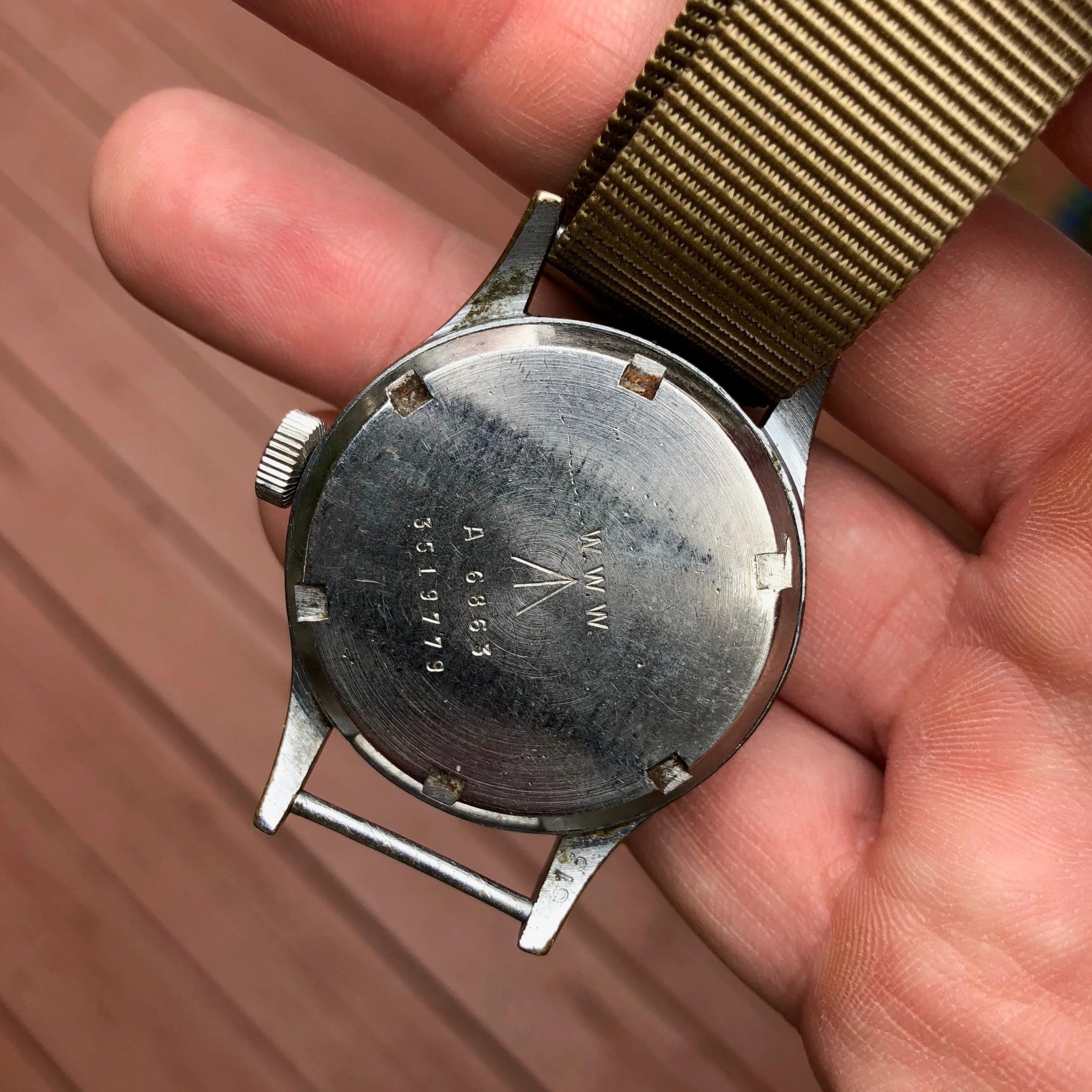 Vintage Vertex WWW Military Dirty Dozen British Military WWII Black Wristwatch