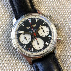 Vintage Wakmann Steel Chronograph Triple Date 71.1309.70 Valjoux 726 Wristwatch