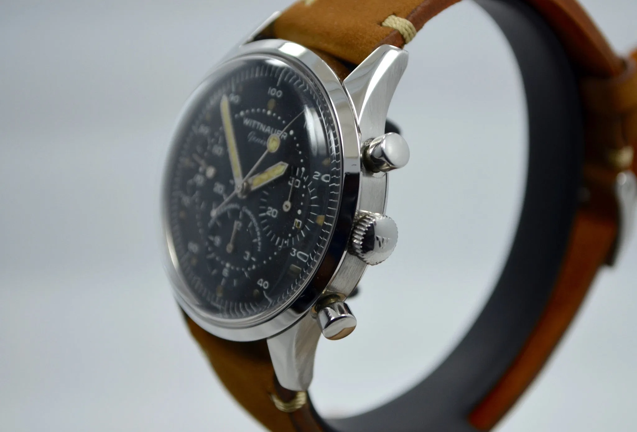 Vintage Wittnauer Professional Chronograph Steel Valjoux 72 Manual Wristwatch