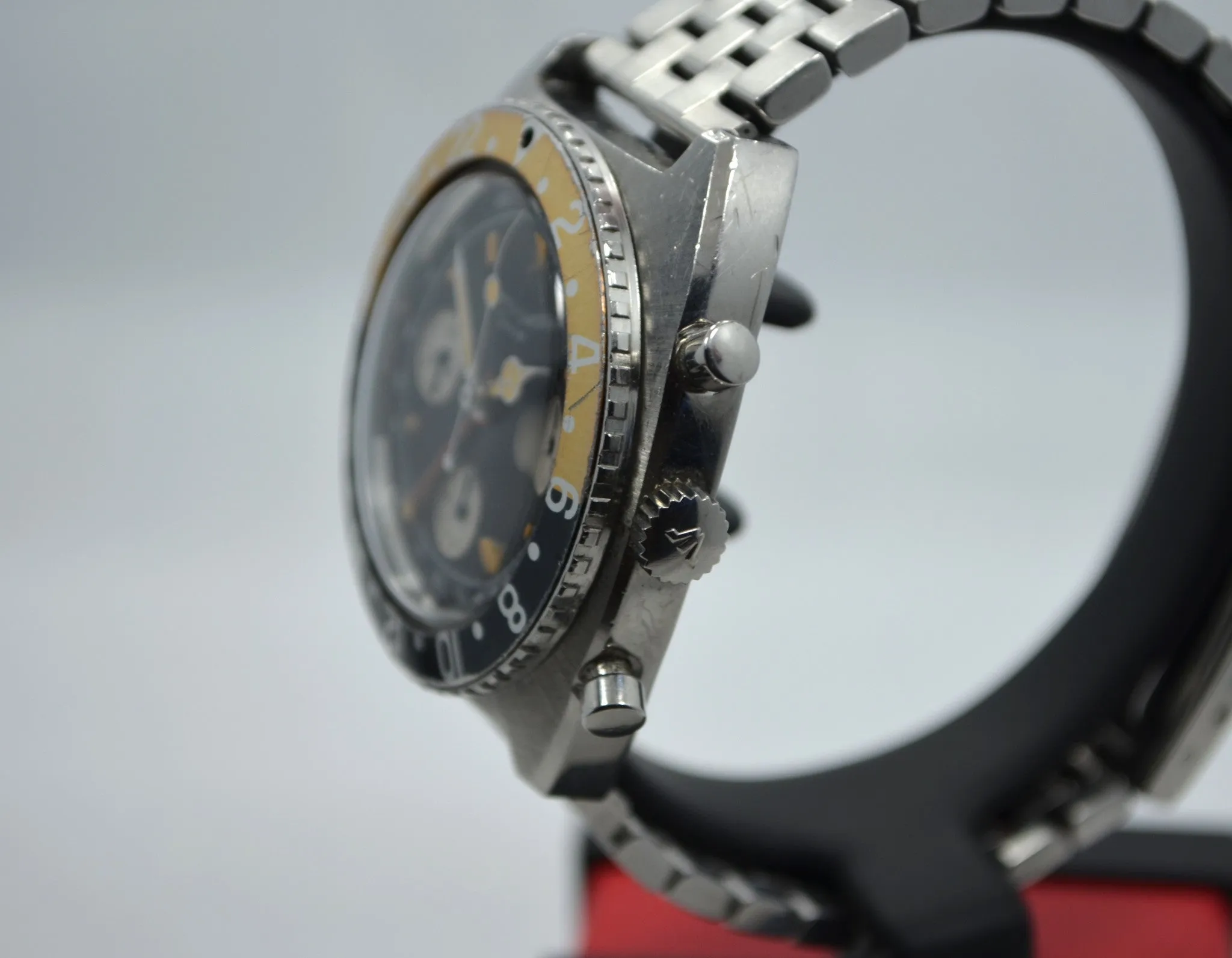 Vintage Wittnauer Steel GMT Chronograph Valjoux 724 Wristwatch
