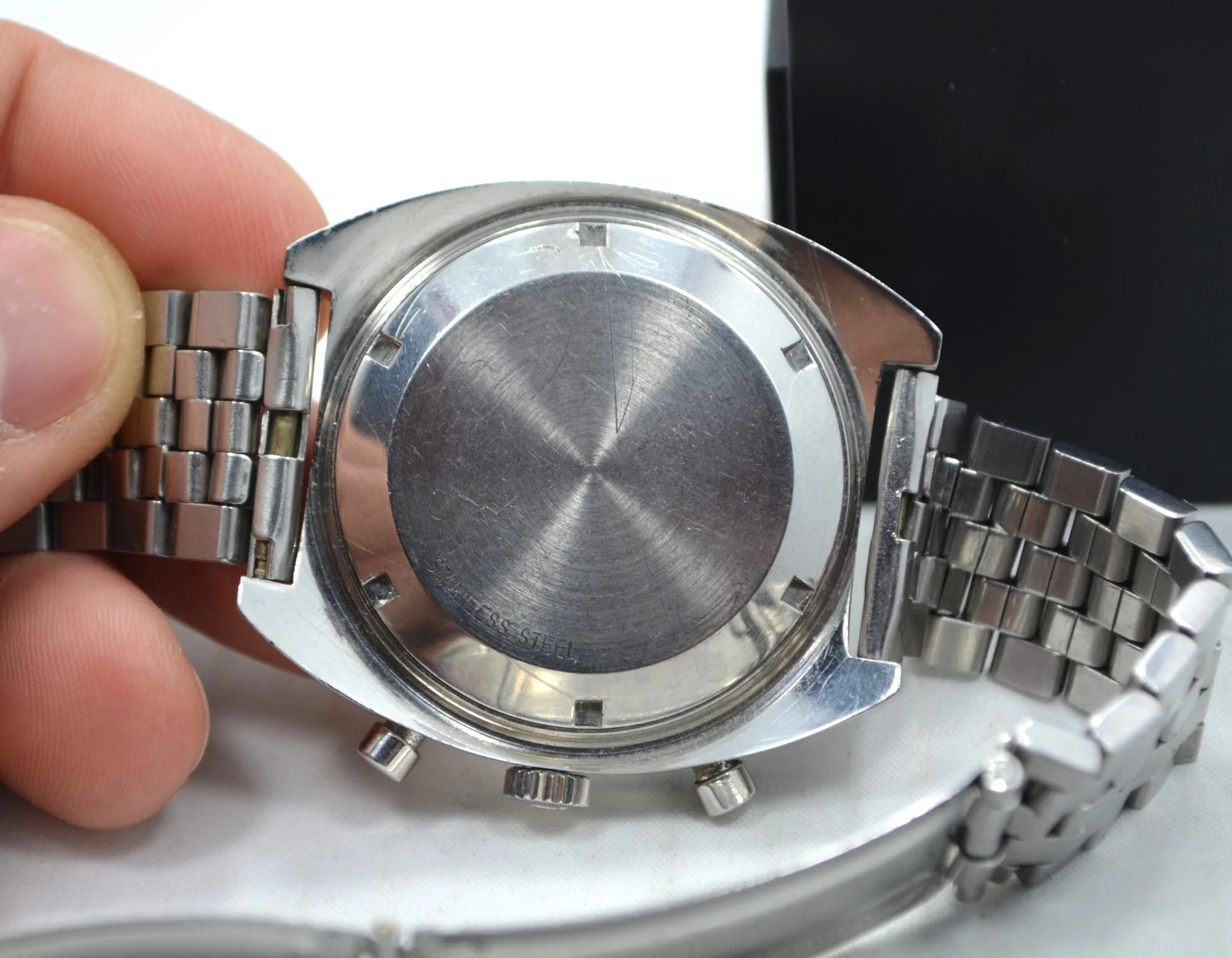 Vintage Wittnauer Steel GMT Chronograph Valjoux 724 Wristwatch
