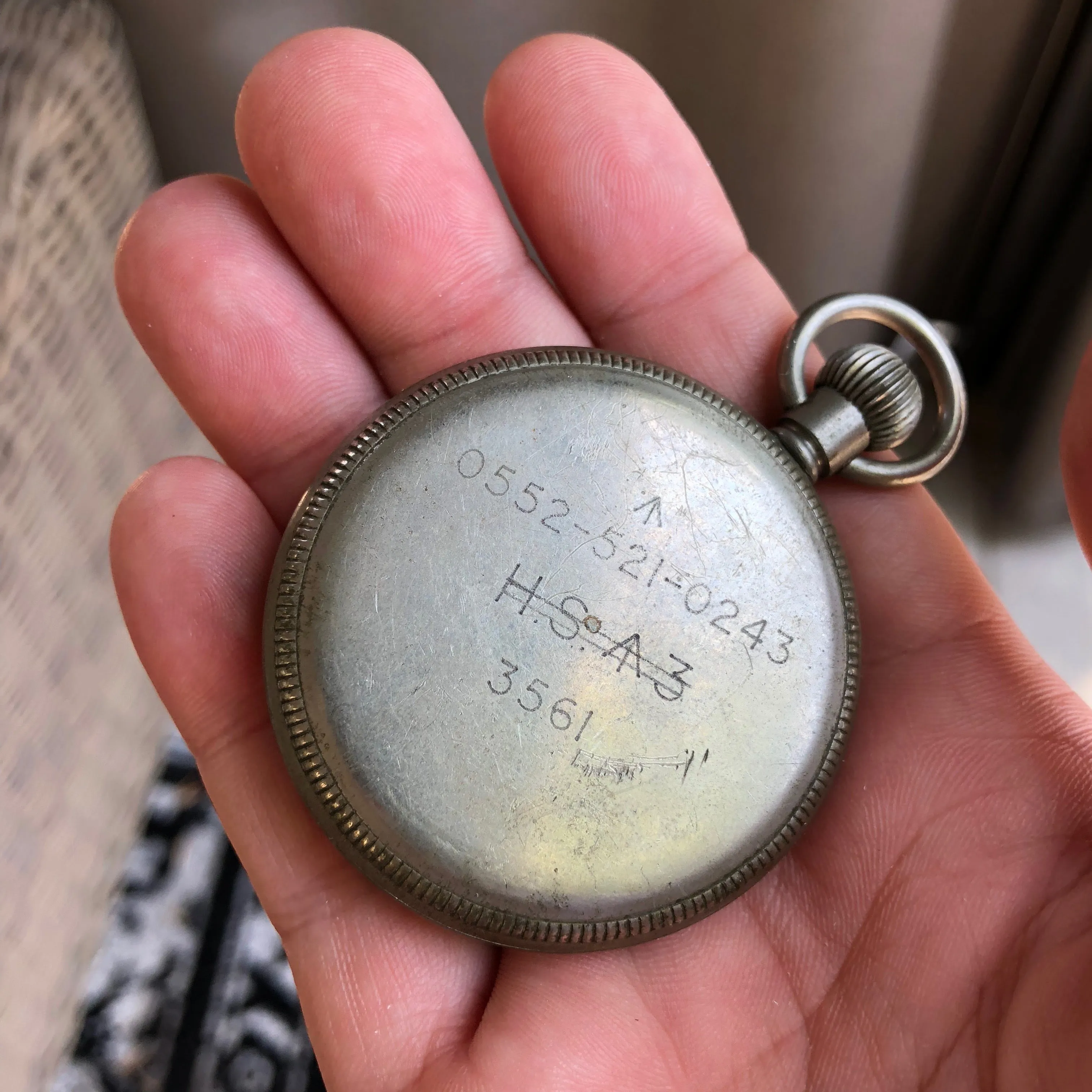 Vintage Zenith Royal Navy Deck H.S.3 WWII Military Pocket Watch